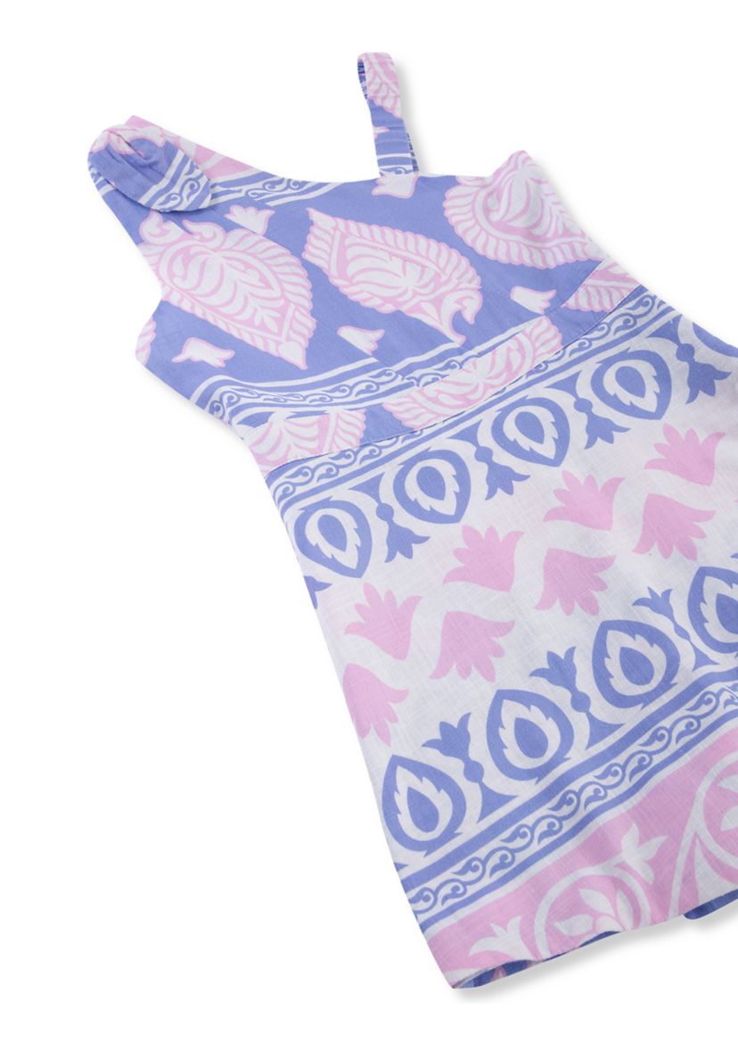 Girls 7-16 Asymmetrical Printed Romper