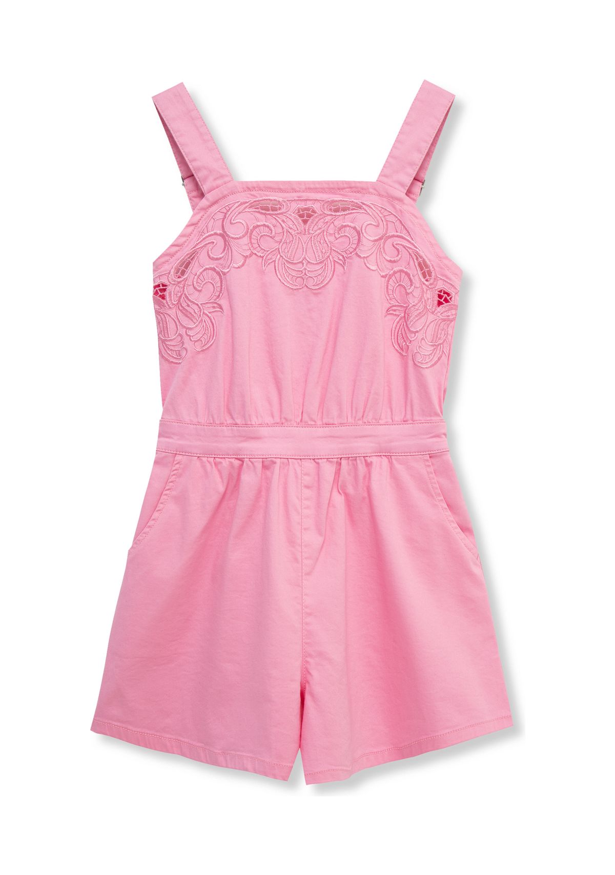 Girls 7-16 Sleeveless Embroidered Romper 