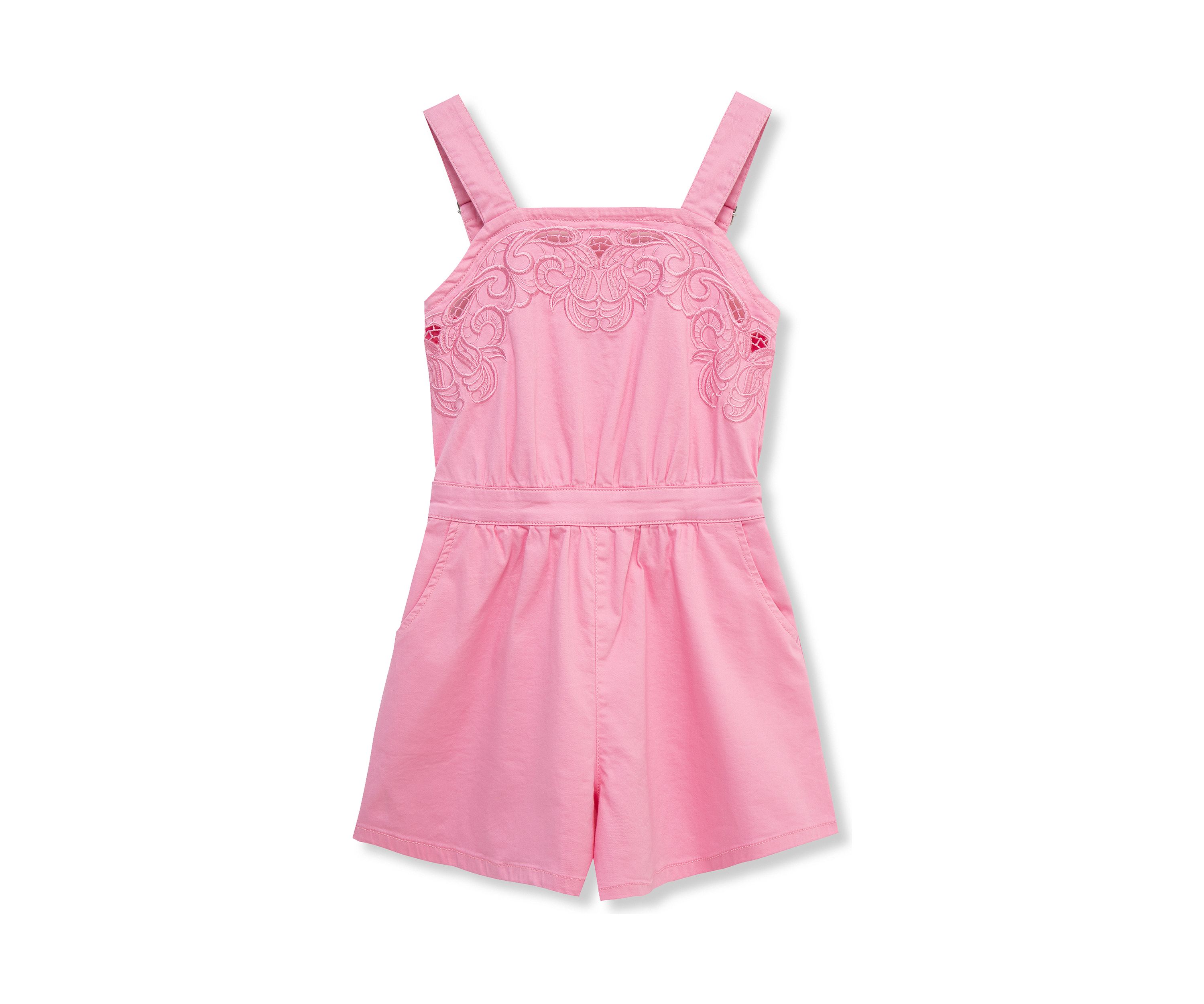Girls 7-16 Sleeveless Embroidered Romper 