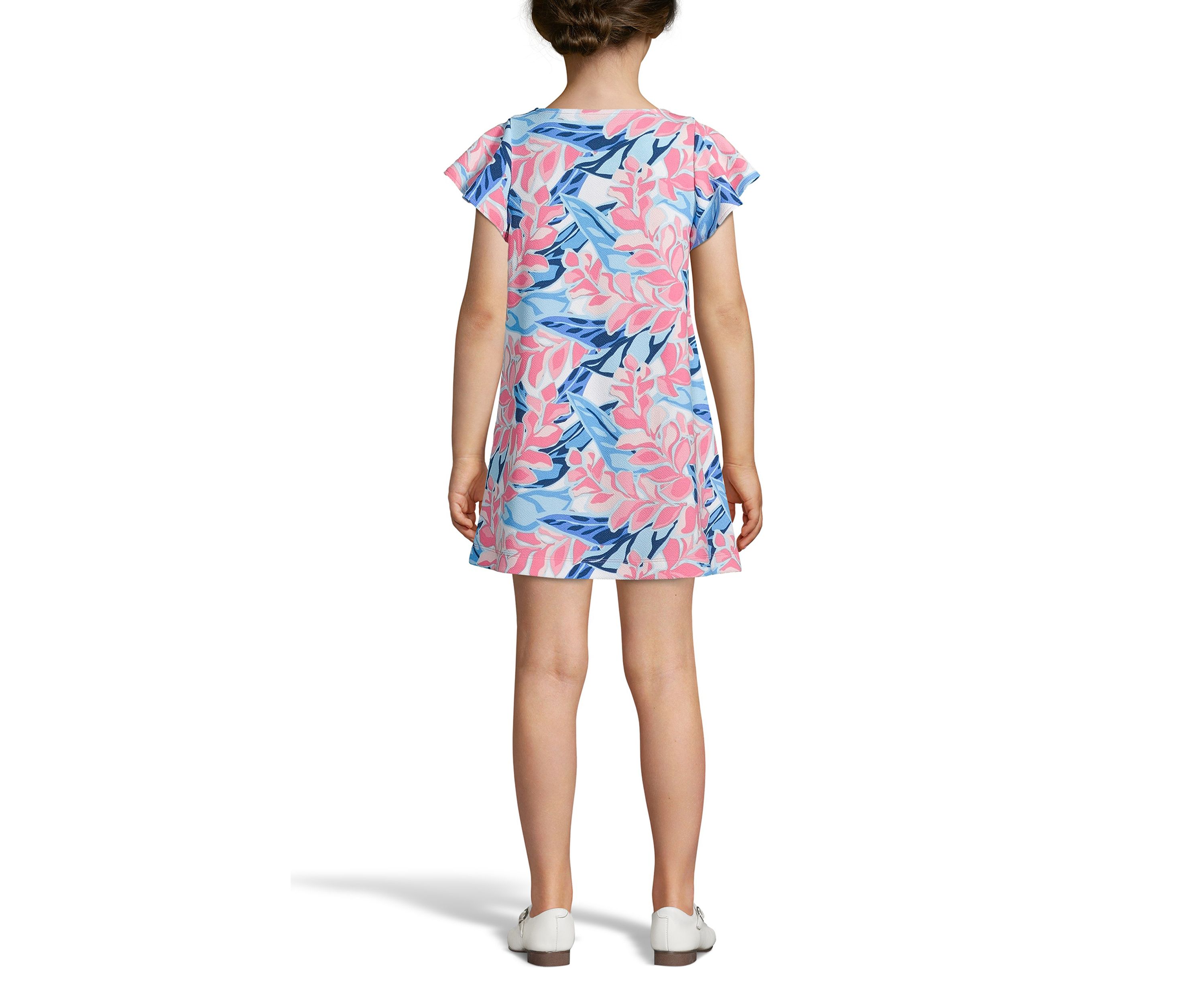Girls 4-12 Flutter Sleeve Swing Dress