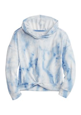 Girls 7-16 Tie Dye Twist Front Hoodie