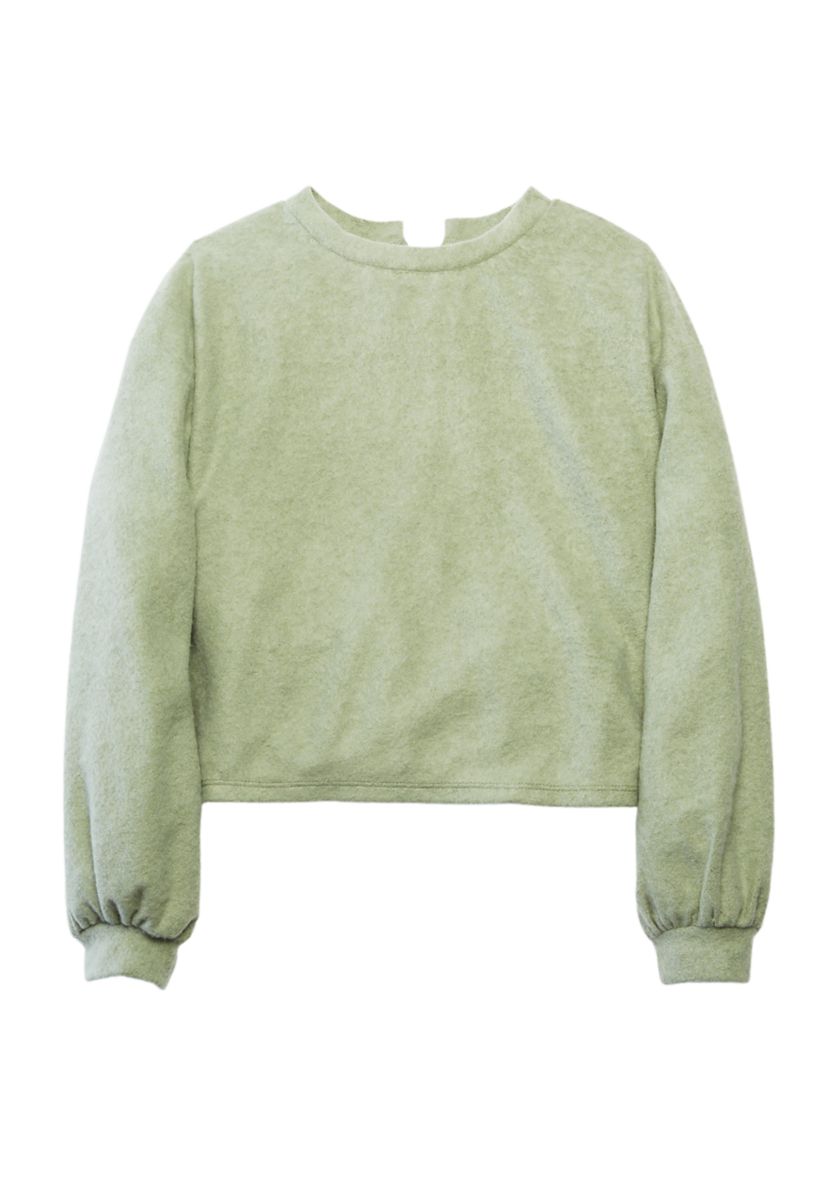 Girls 7-16 Long Sleeve Fleece Bow Back Pullover