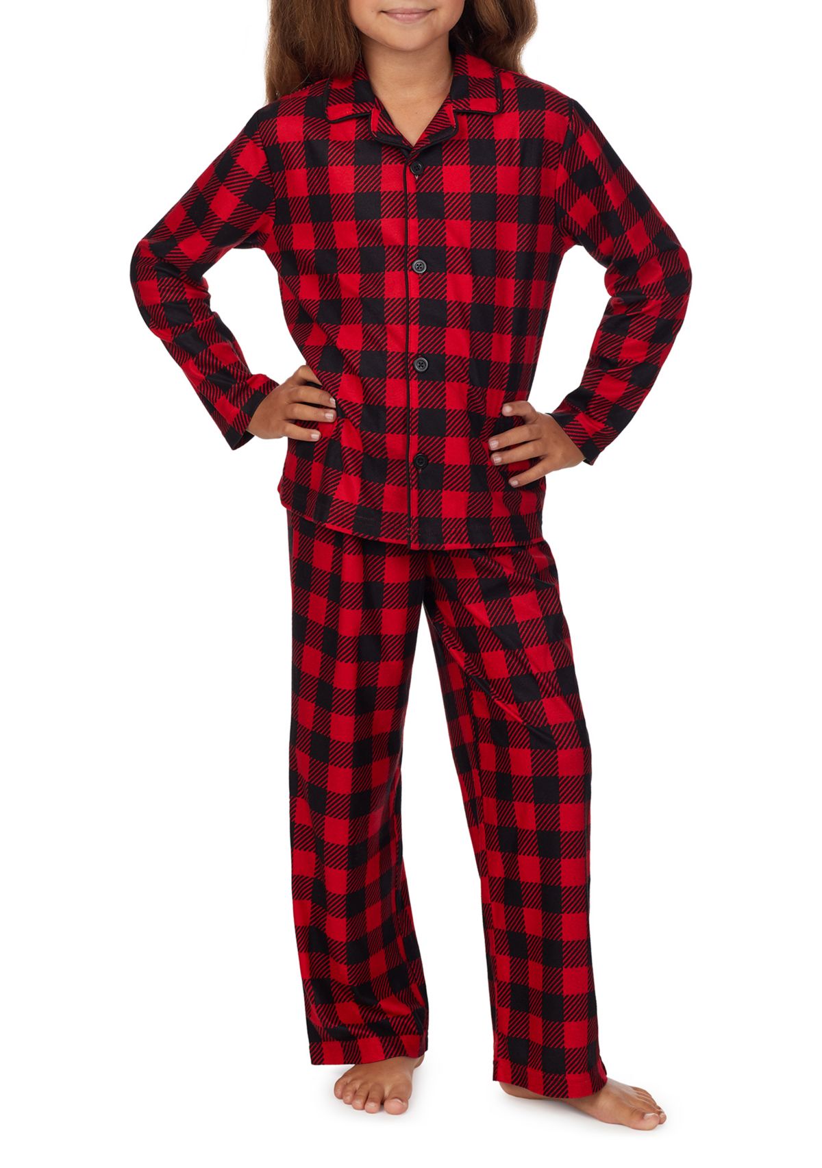PAJAMARAMA Kids Classic Buffalo Check 2-Piece Pajama Set | Belk