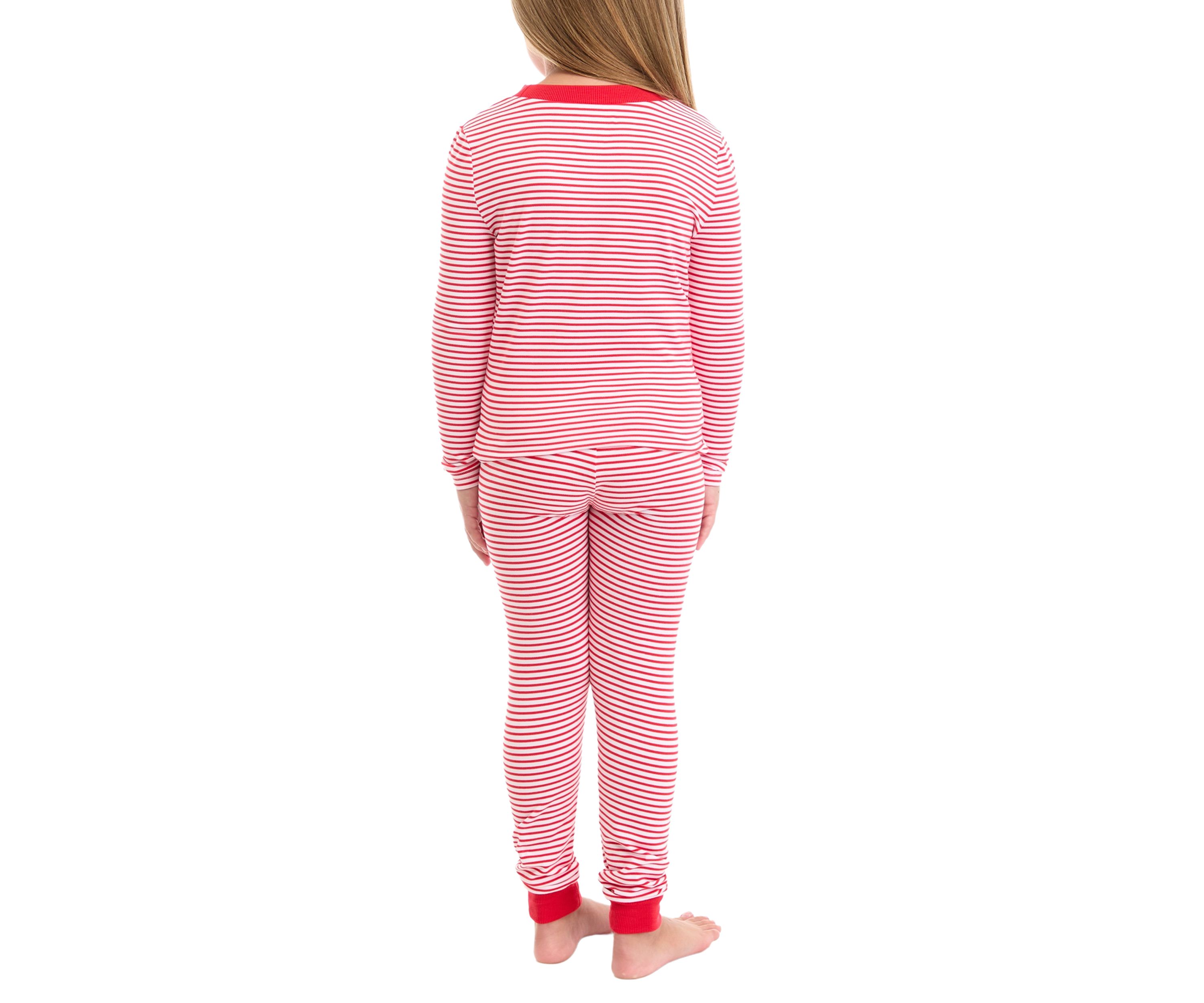 Unisex Big Kids Red Stripe Pajama Set