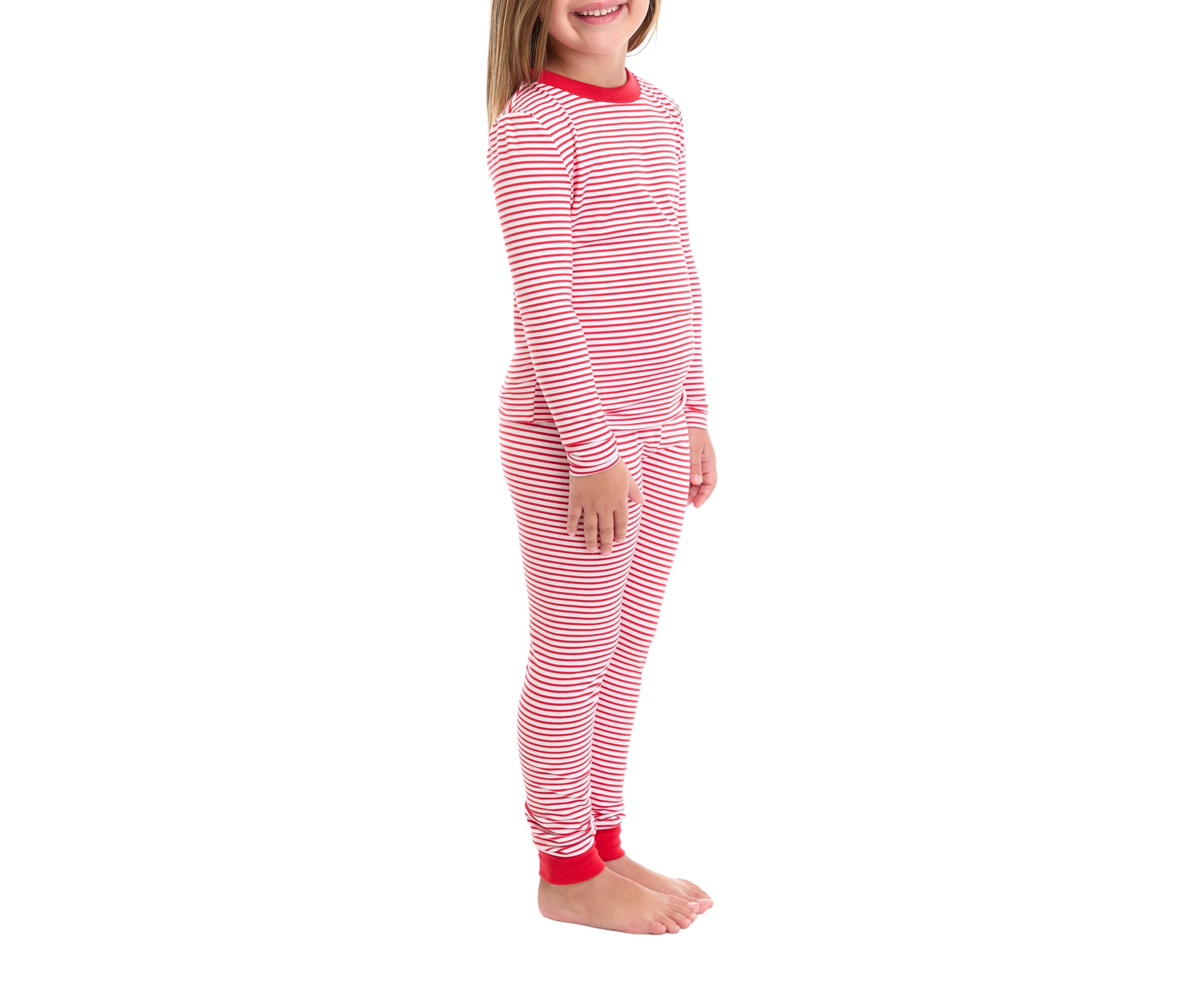 Unisex Big Kids Red Stripe Pajama Set