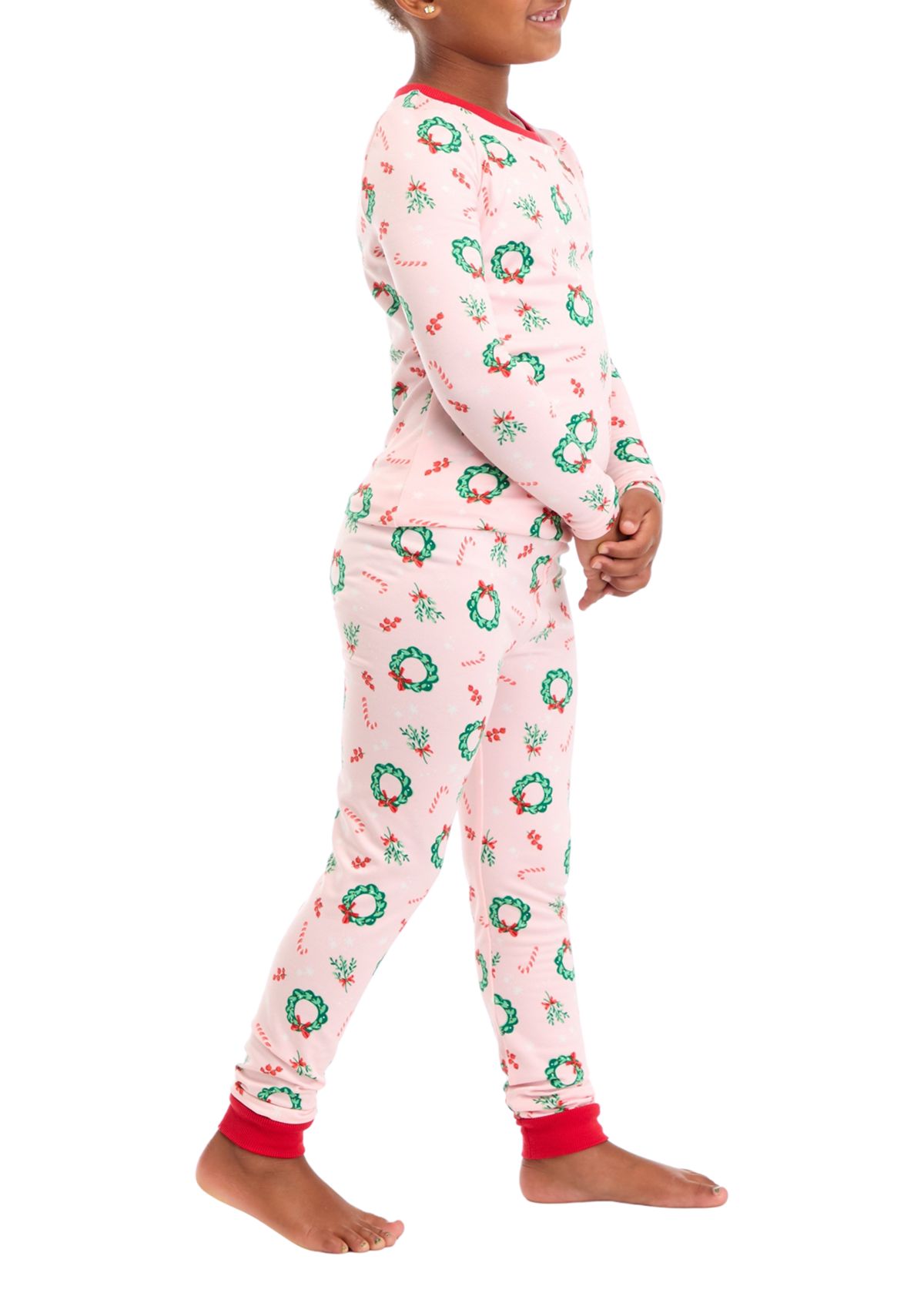 Unisex Big Kids Holiday Wreaths Pajama Set