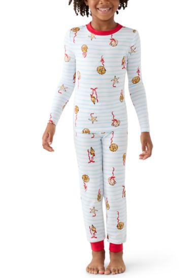 Unisex Big Kid Shell Stripe Pajama Set 