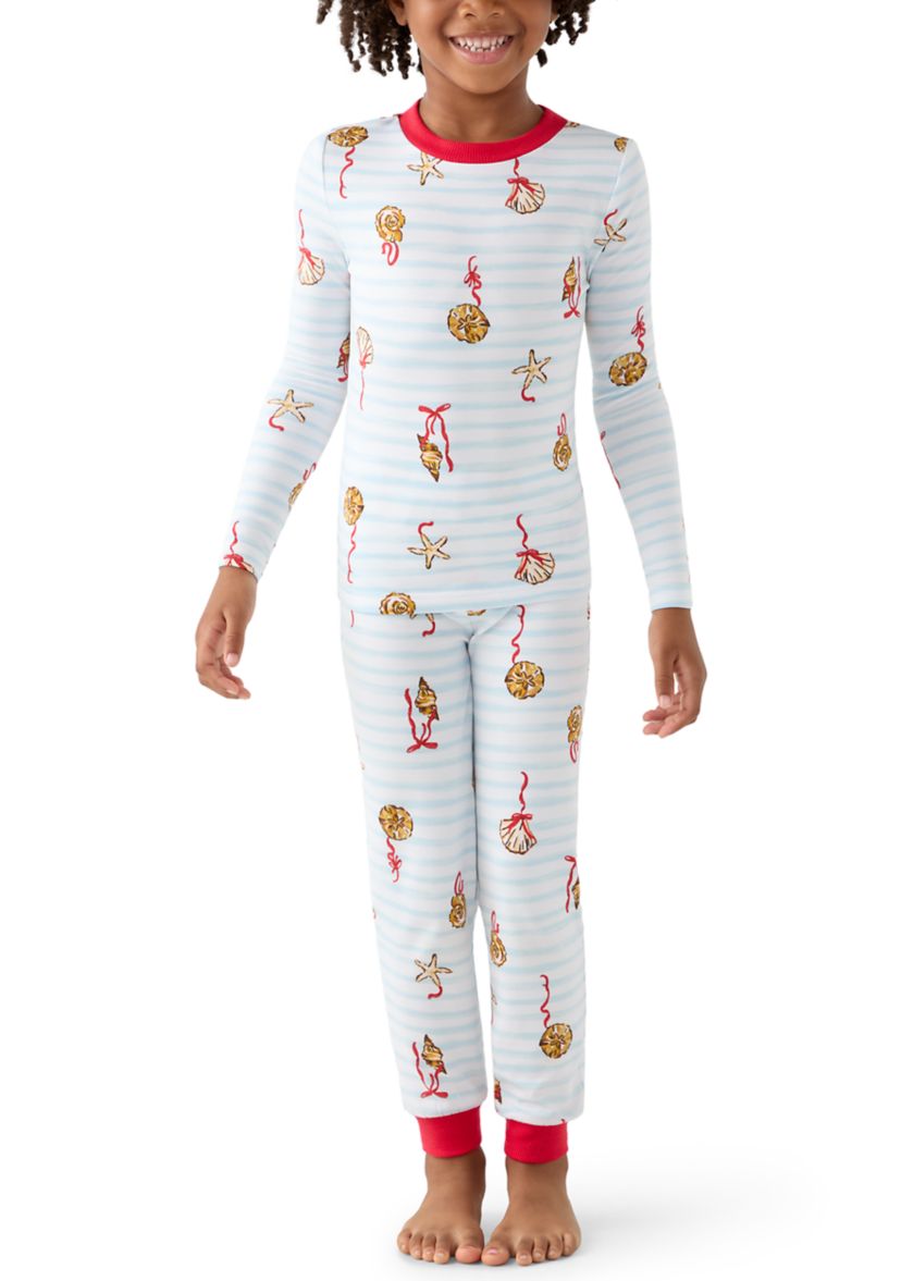 Unisex Big Kid Shell Stripe Pajama Set 