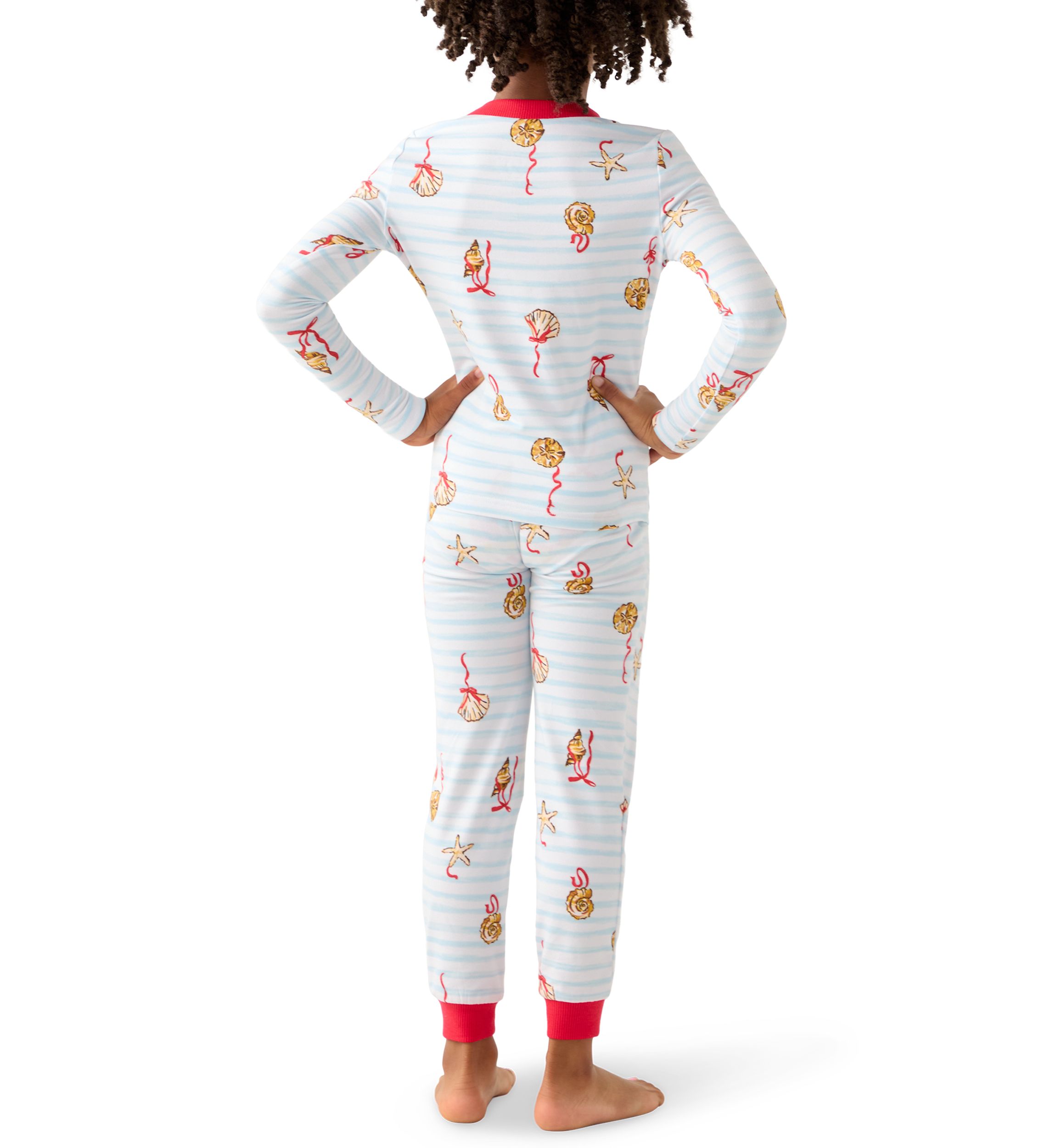 Unisex Big Kid Shell Stripe Pajama Set 