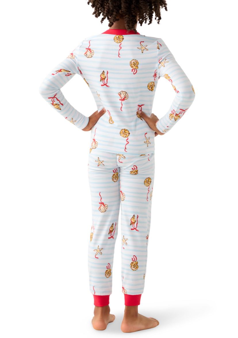Unisex Big Kid Shell Stripe Pajama Set 