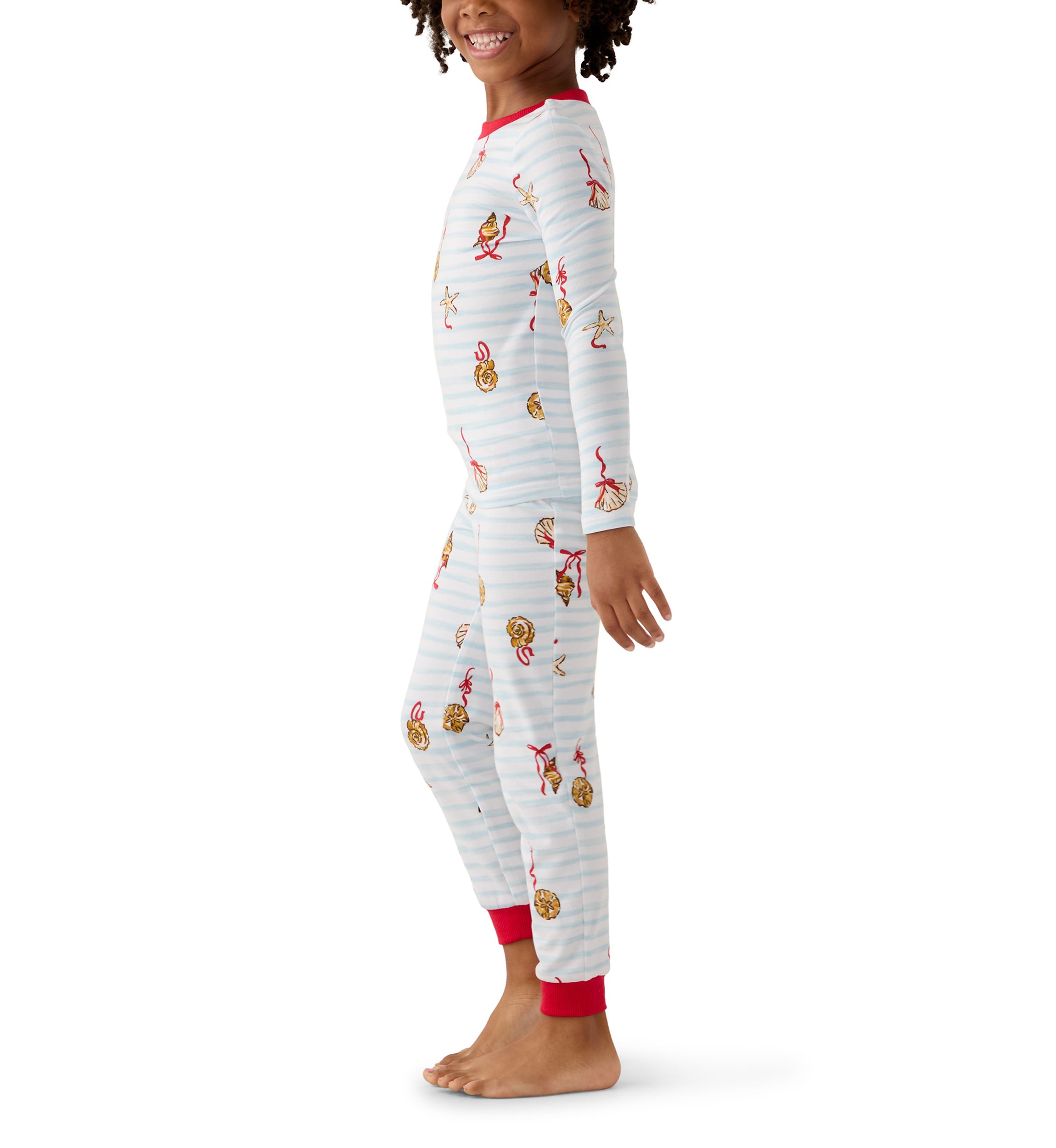 Unisex Big Kid Shell Stripe Pajama Set 