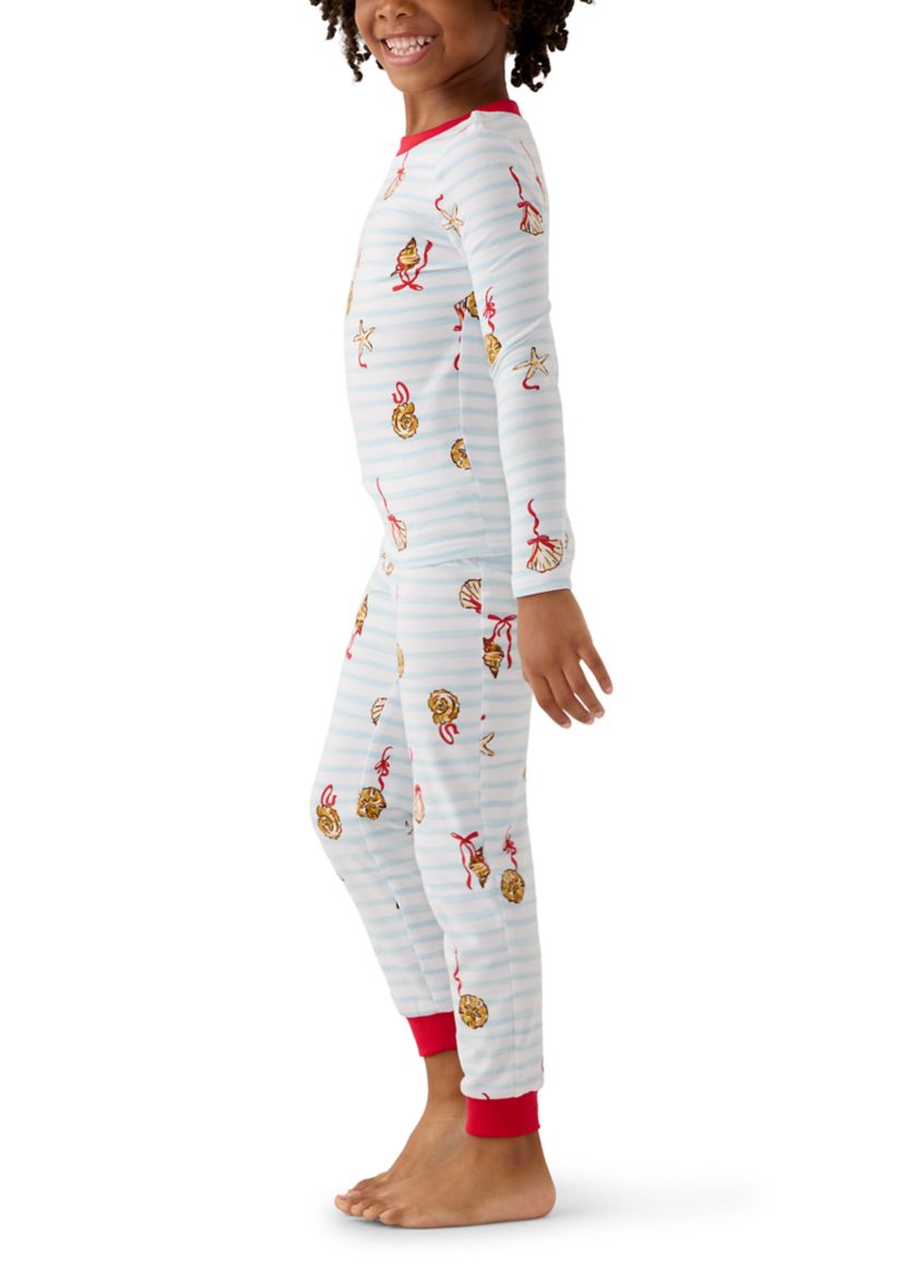 Unisex Big Kid Shell Stripe Pajama Set 
