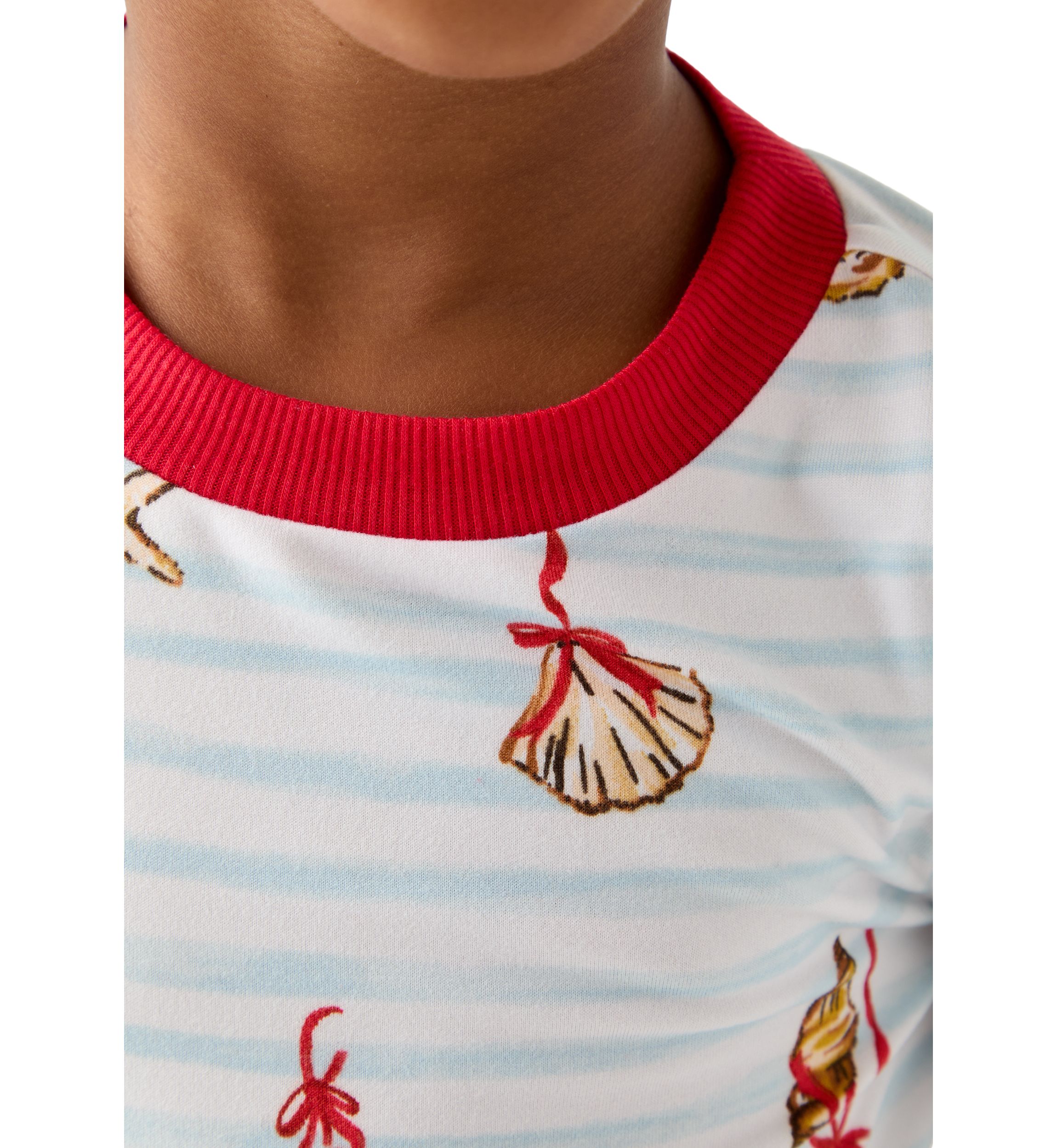 Unisex Big Kid Shell Stripe Pajama Set 