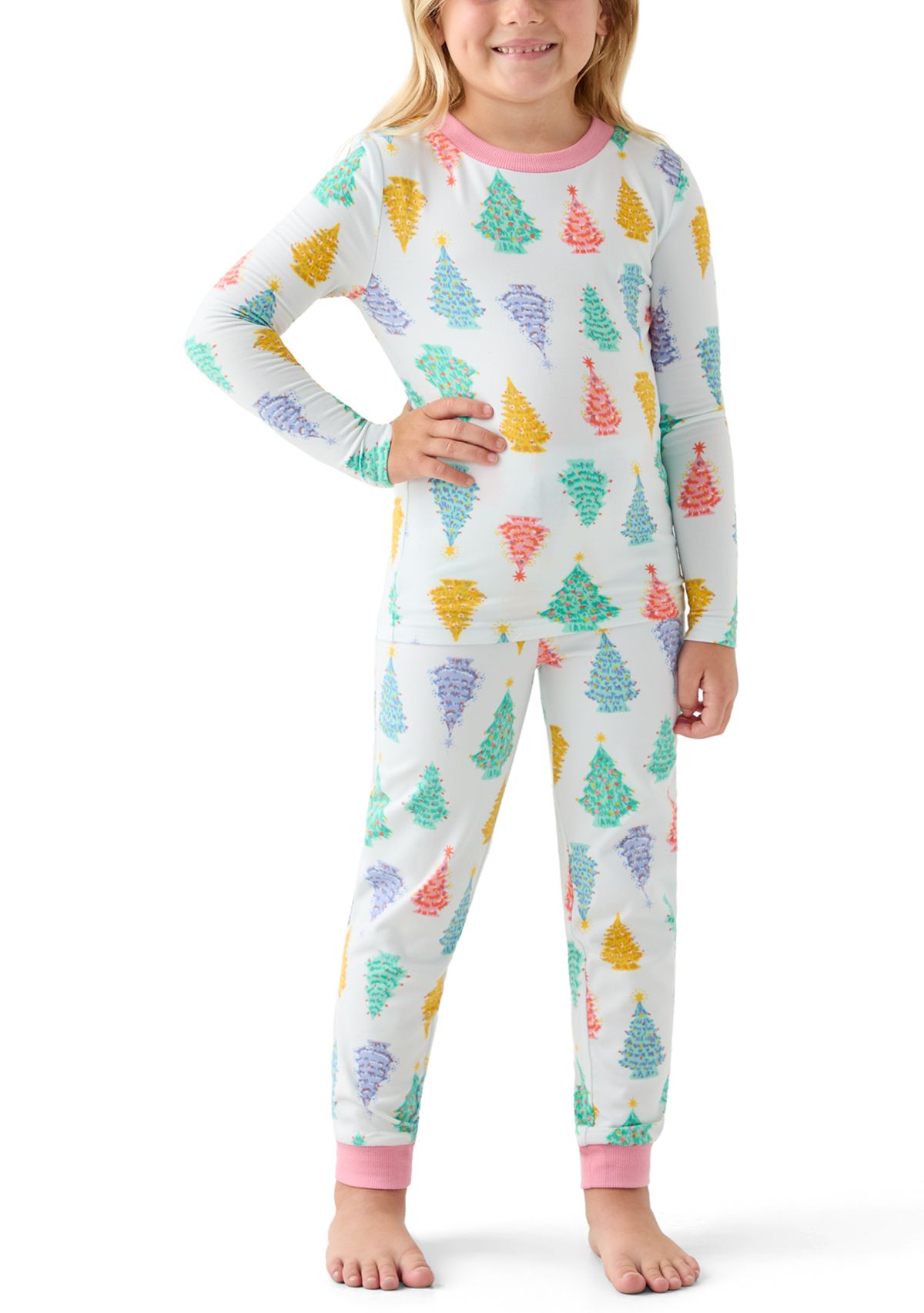   Unisex Big Kid Ballet Trees Pajama Set 