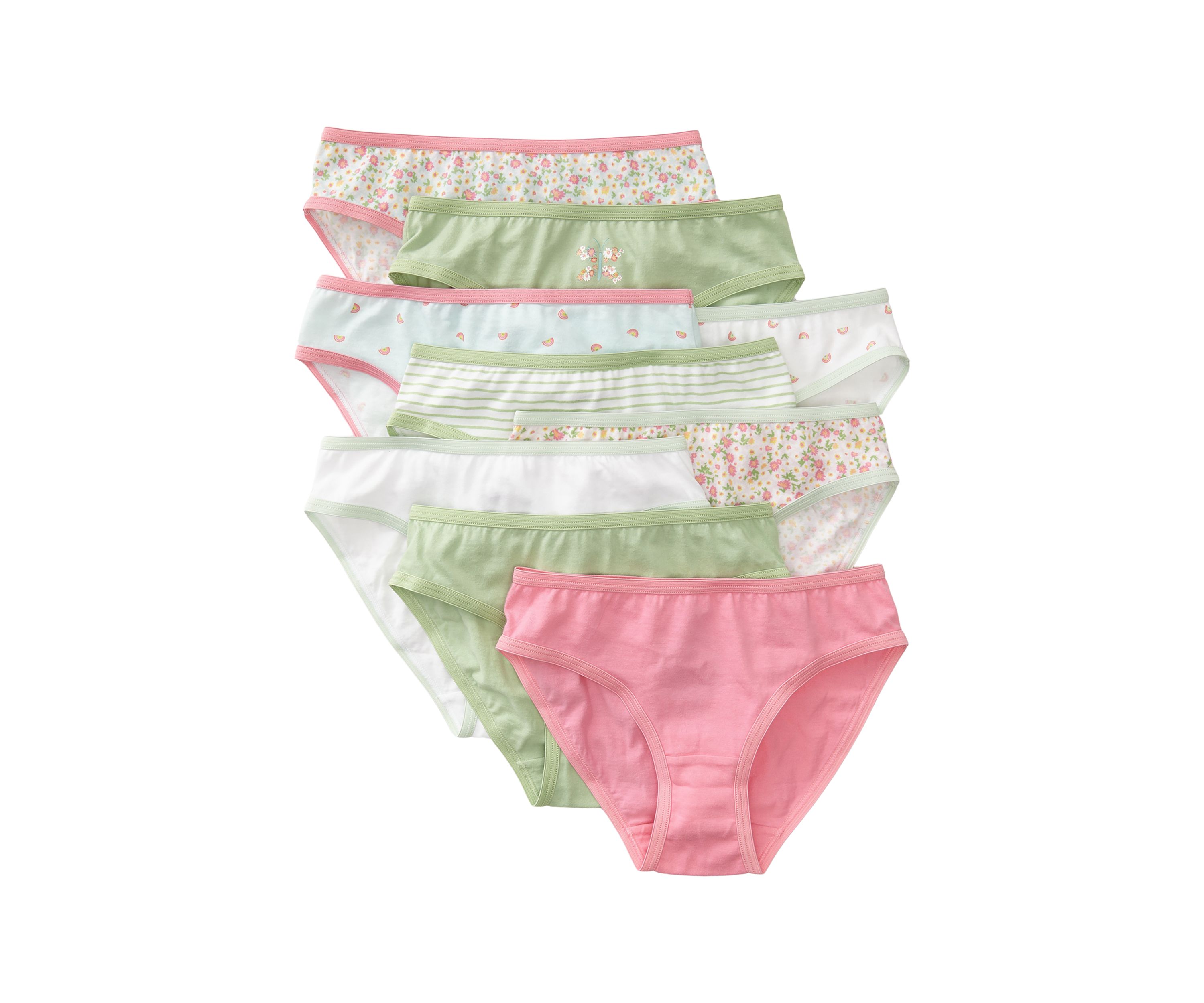 Girls 4-16 Bikini Underwear - 9 Pack 