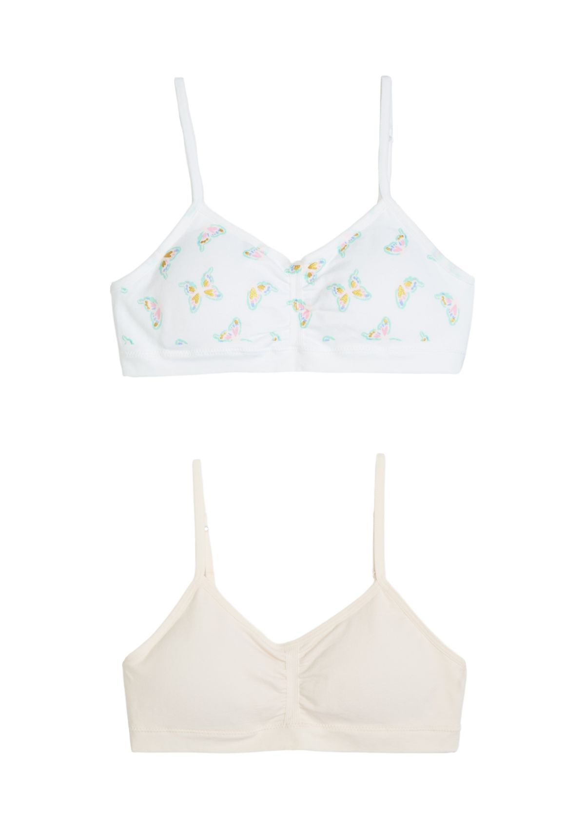 Girls 7-16 Ruched Cropped Bra - 2 Pack