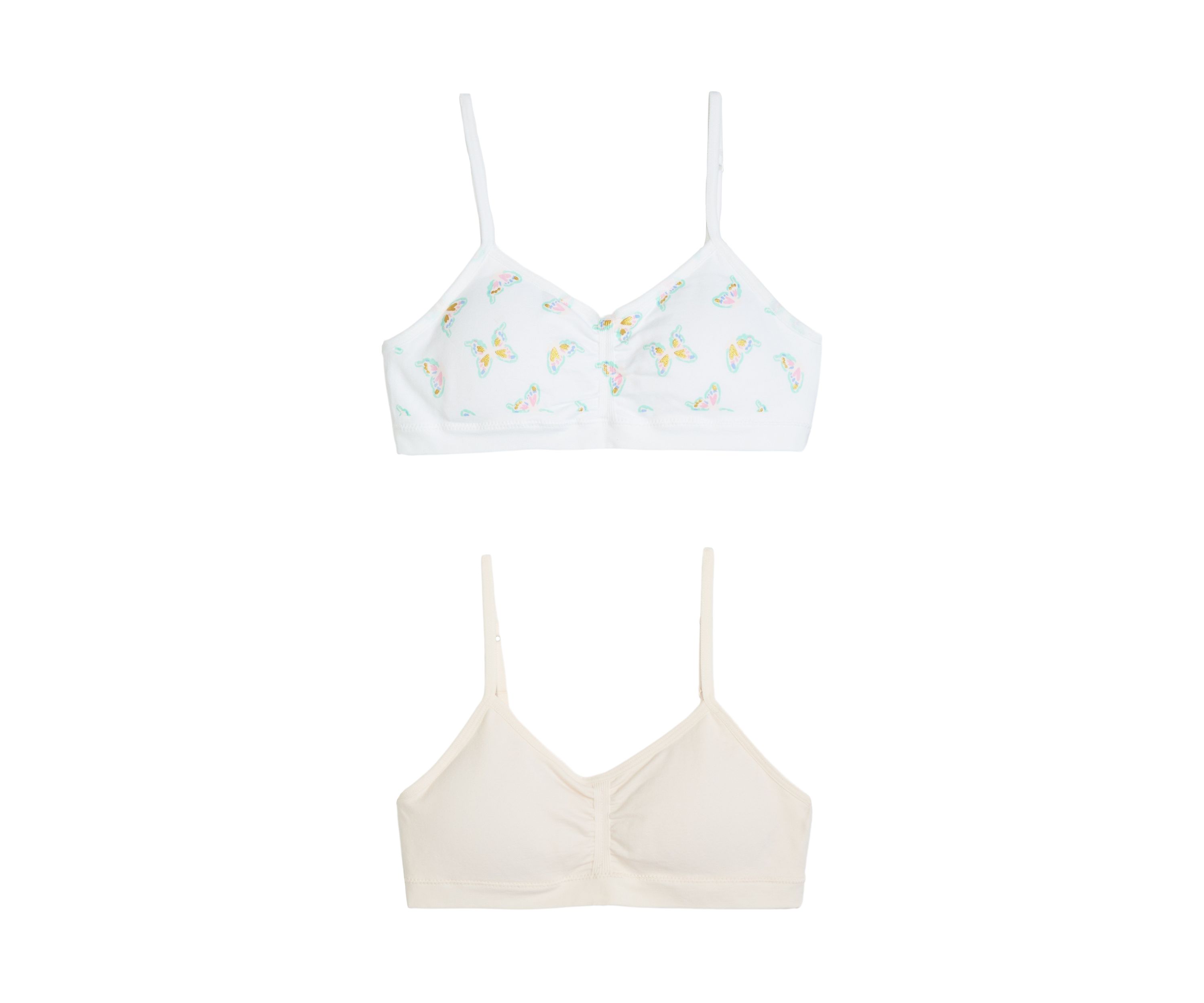 Girls 7-16 Ruched Cropped Bra - 2 Pack