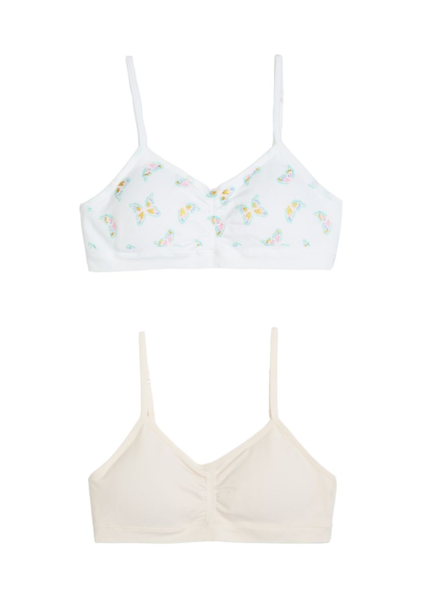 Girls 7-16 Ruched Cropped Bra - 2 Pack