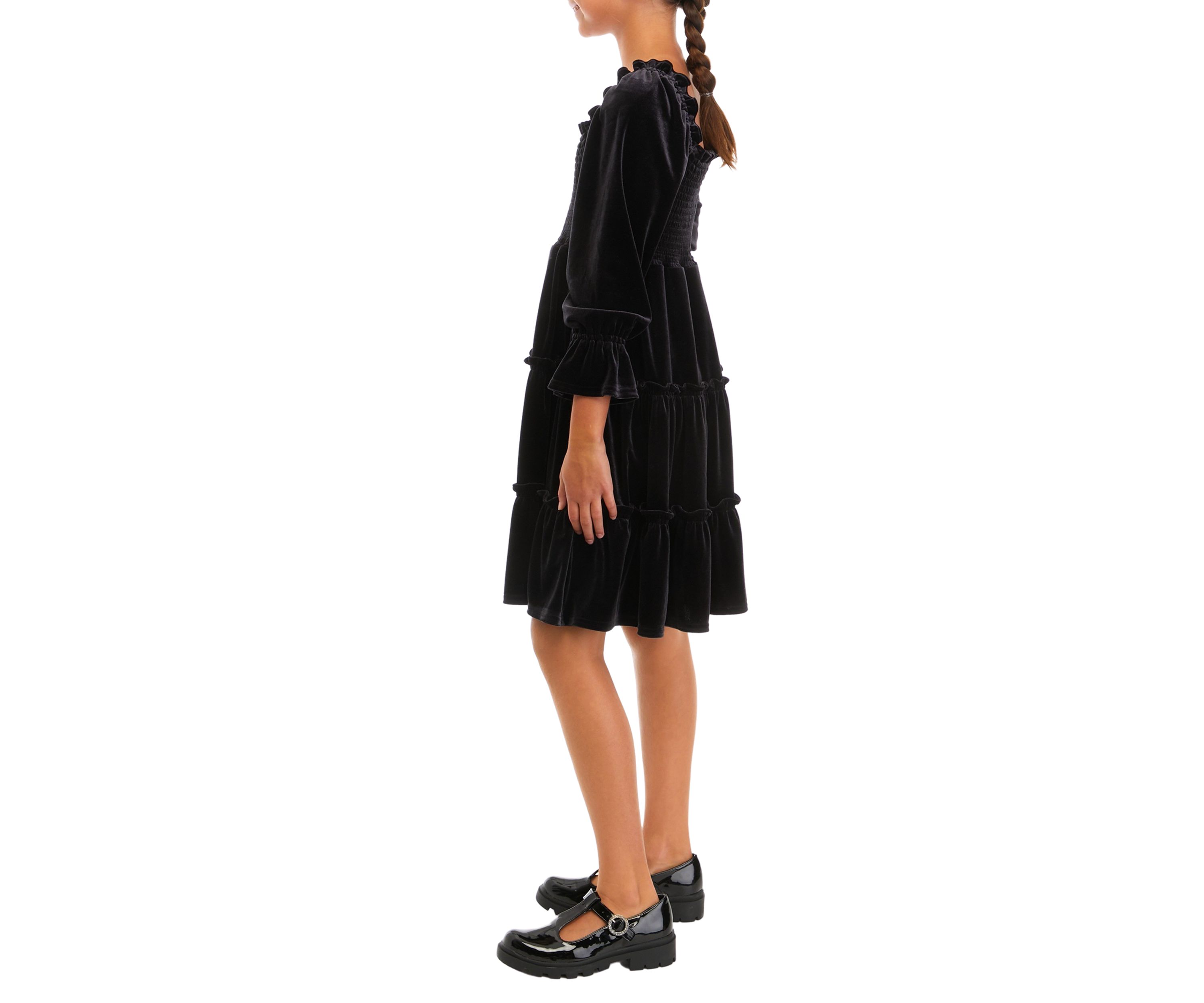 Girls 7-16 Long Sleeve Smocked Dress