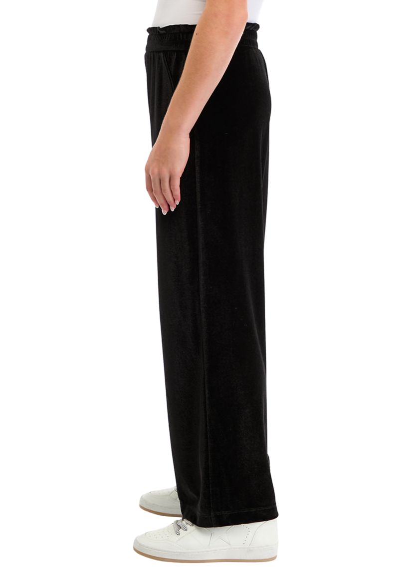 Girls 7-16 Velvet Bow Wide Leg Pants
