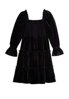 Crown & Ivy Girls 4-6x Smocked Velvet Dress