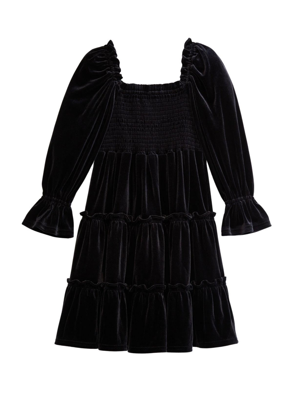 Girls 4-6x Smocked Velvet Dress