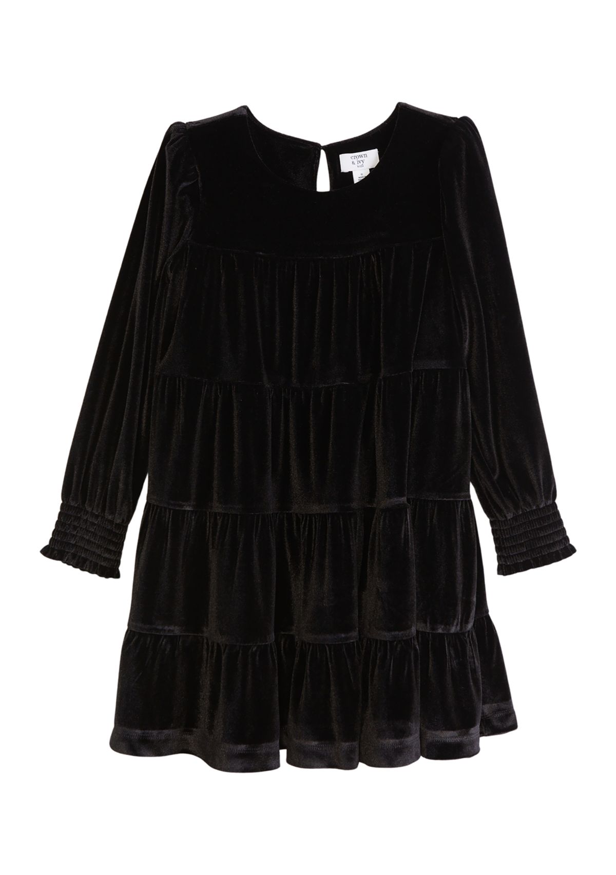 Girls 4-6x Tiered Velvet Dress