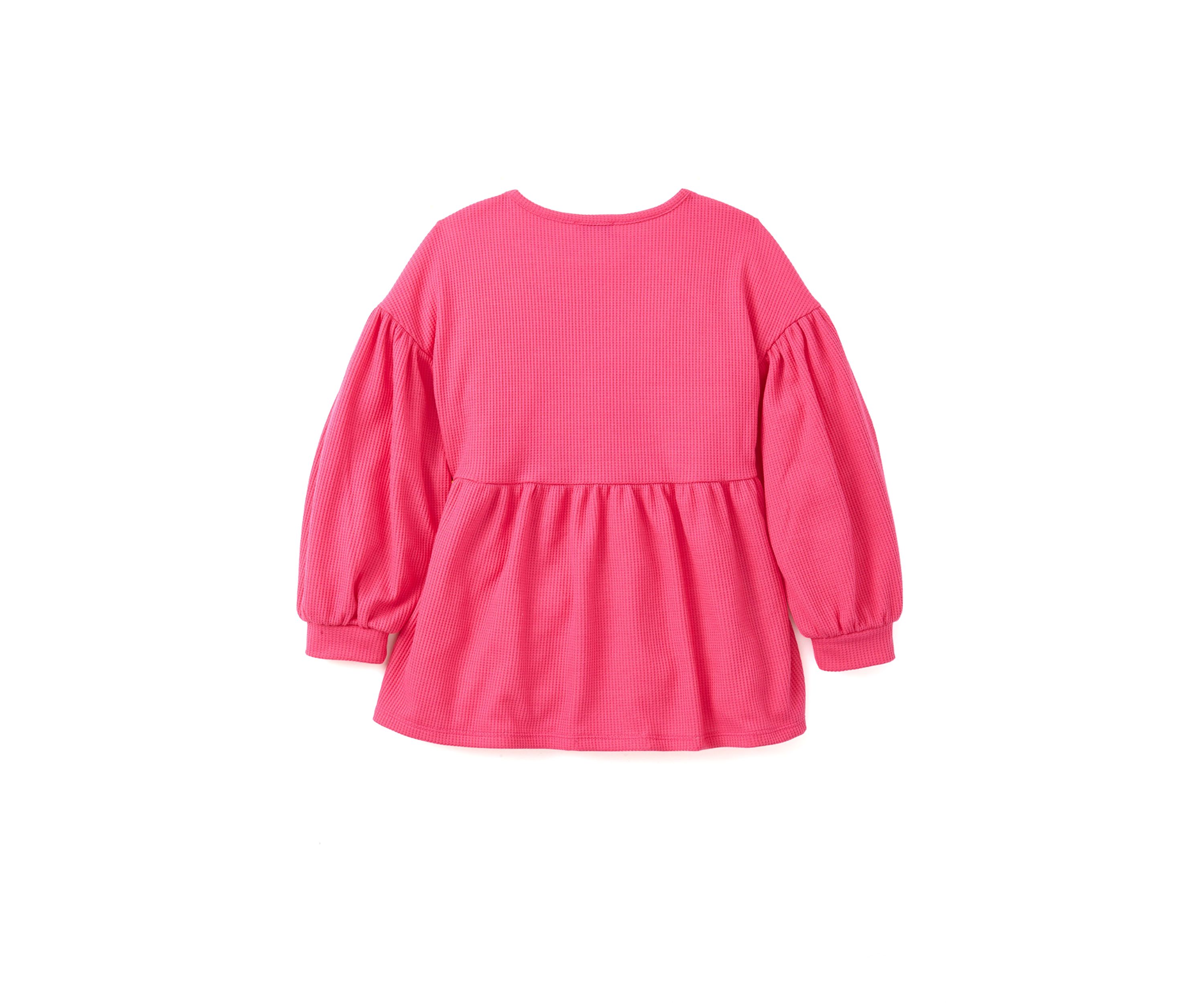 Girls 4-6x Long Sleeve Waffle Knit Top