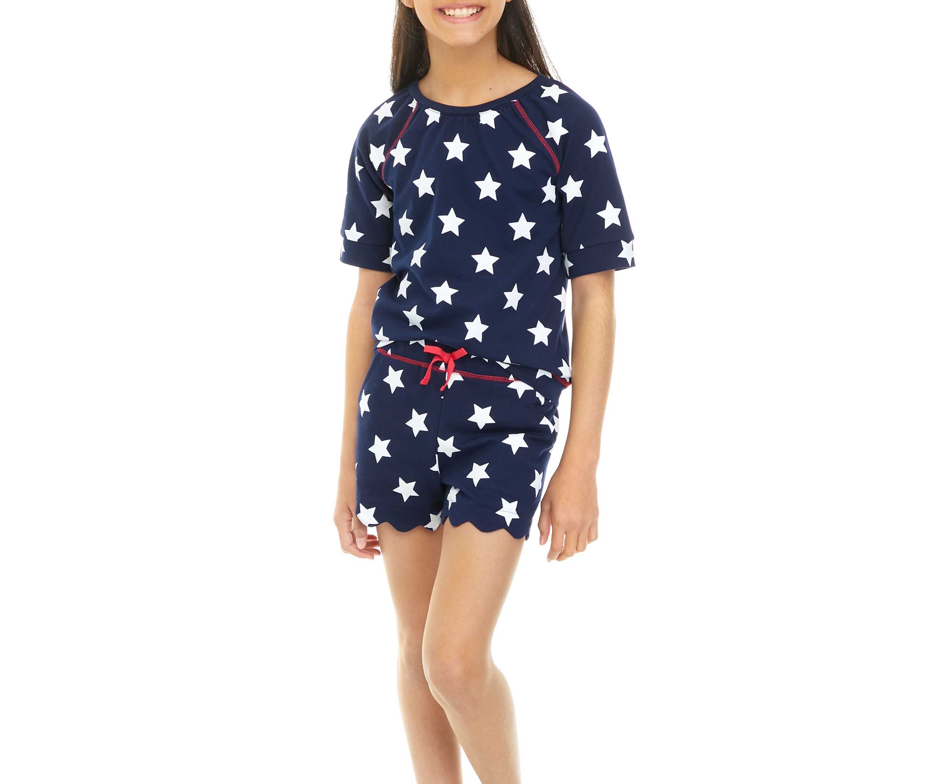 Girls 7-16 Short Sleeve Sweatshirt and Shorts Set 