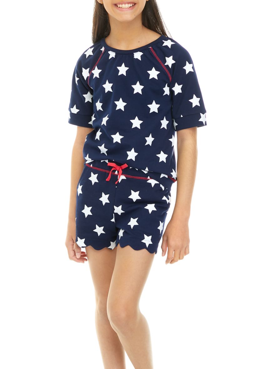 Girls 7-16 Short Sleeve Sweatshirt and Shorts Set 