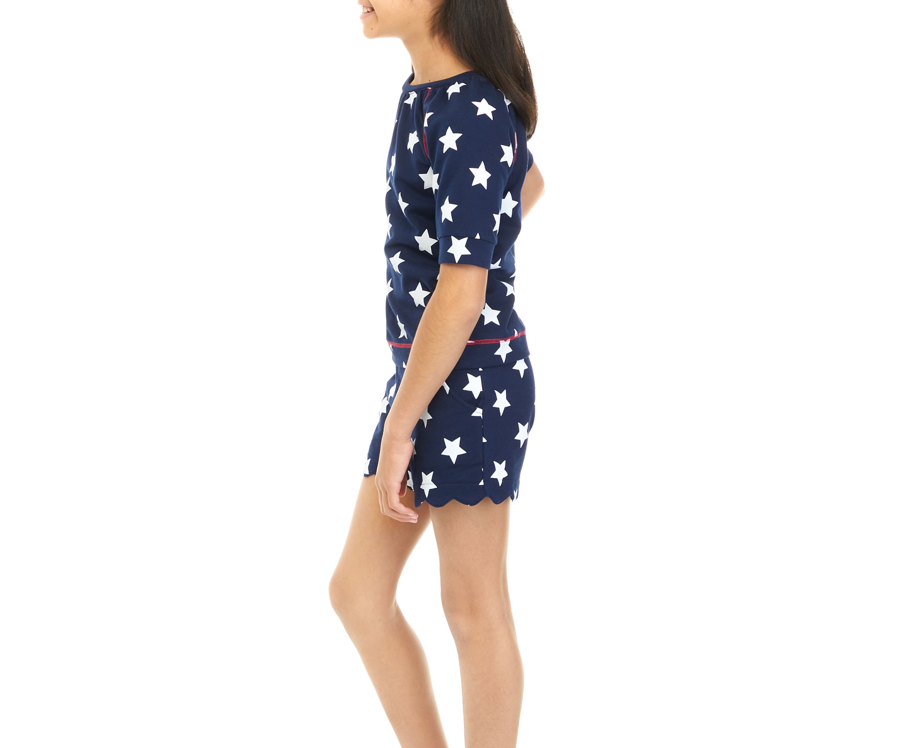 Girls 7-16 Short Sleeve Sweatshirt and Shorts Set 