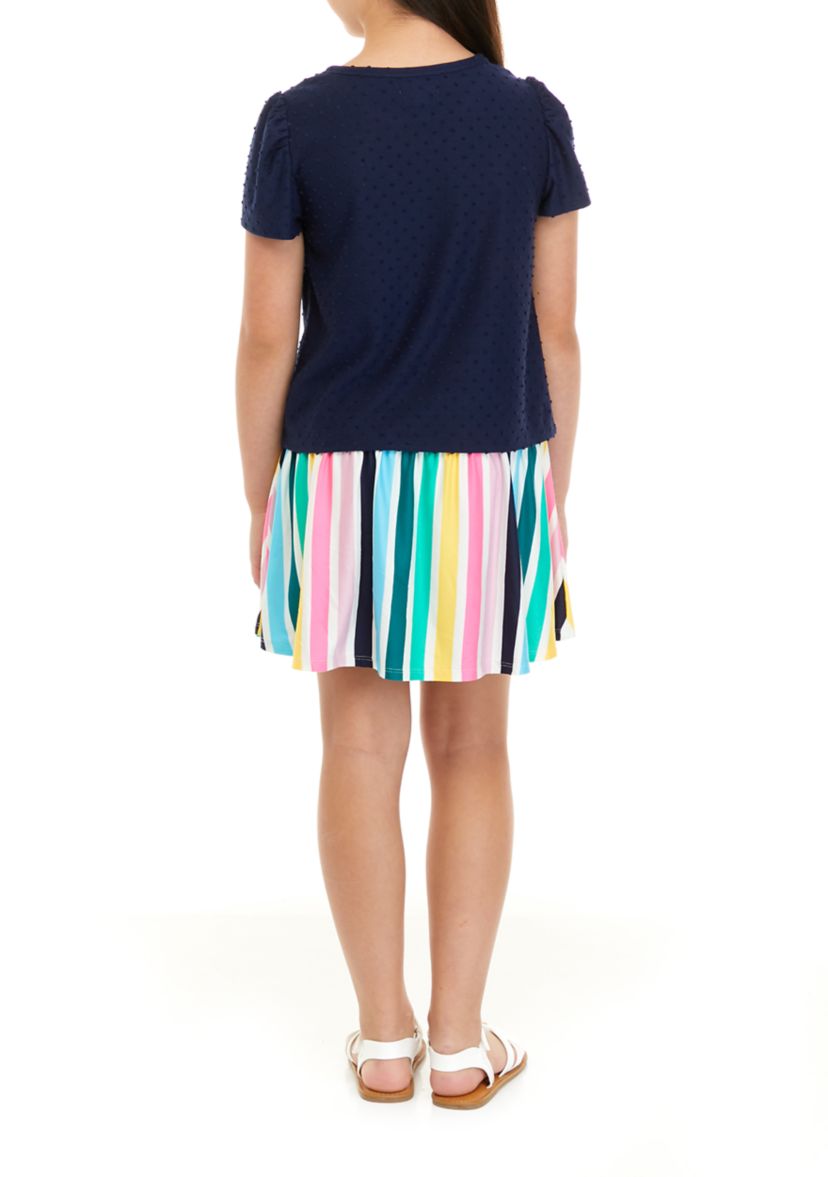 Girls 7-16 Striped Skirt Set 