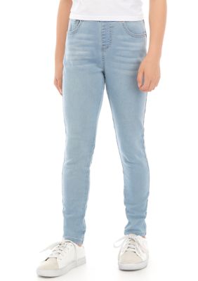 Girl's Dark Denim Knit Jeggings – Eyelet & Ivy