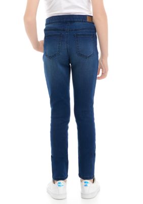 Girl's Dark Denim Knit Jeggings – Eyelet & Ivy