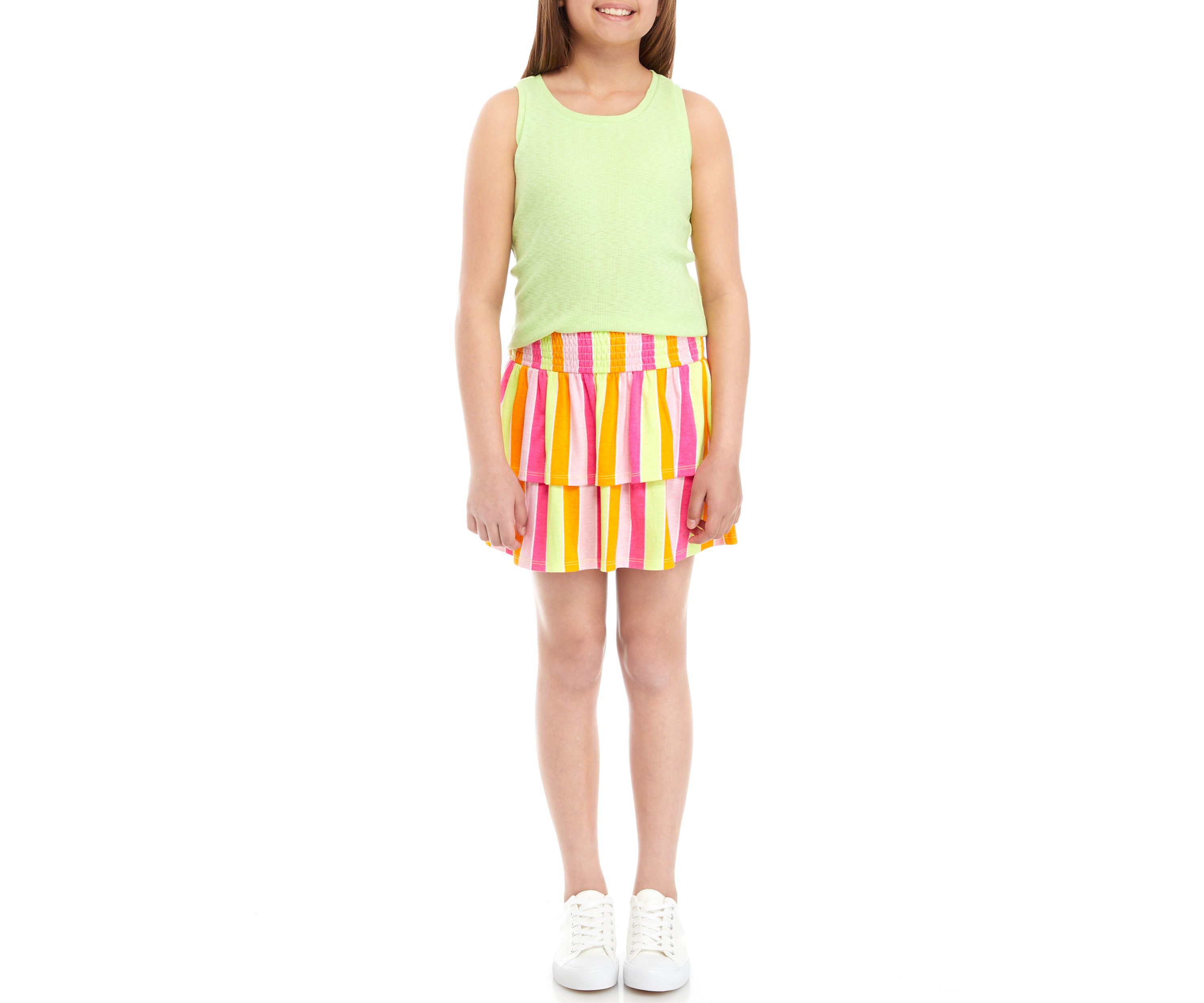 Girls 7-16 Knit Smock Skirt Set