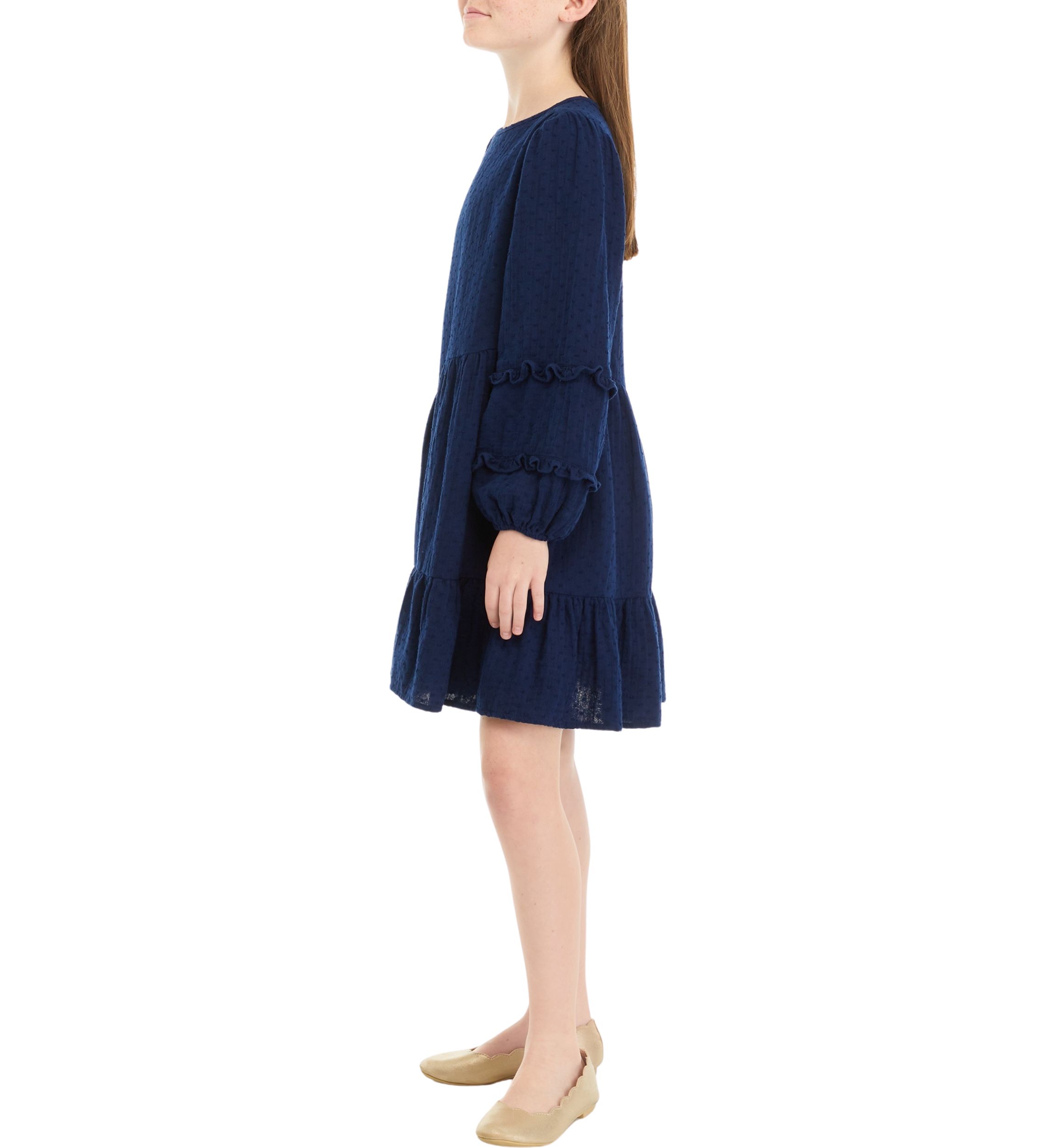 Girls 7-16 Clip Dot Asymmetrical Dress