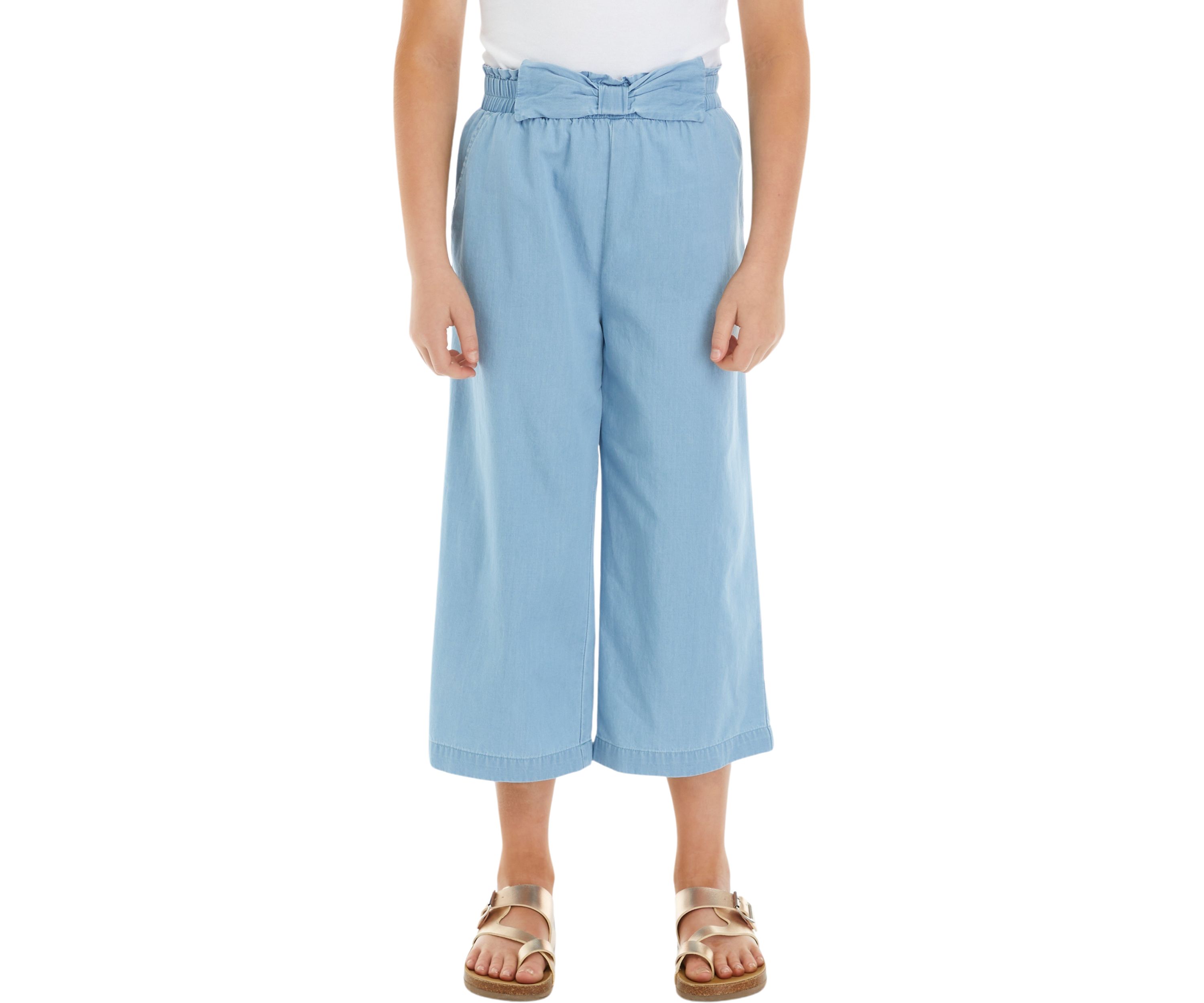 Girls 7-16 Pull On Chambray Cropped Pants