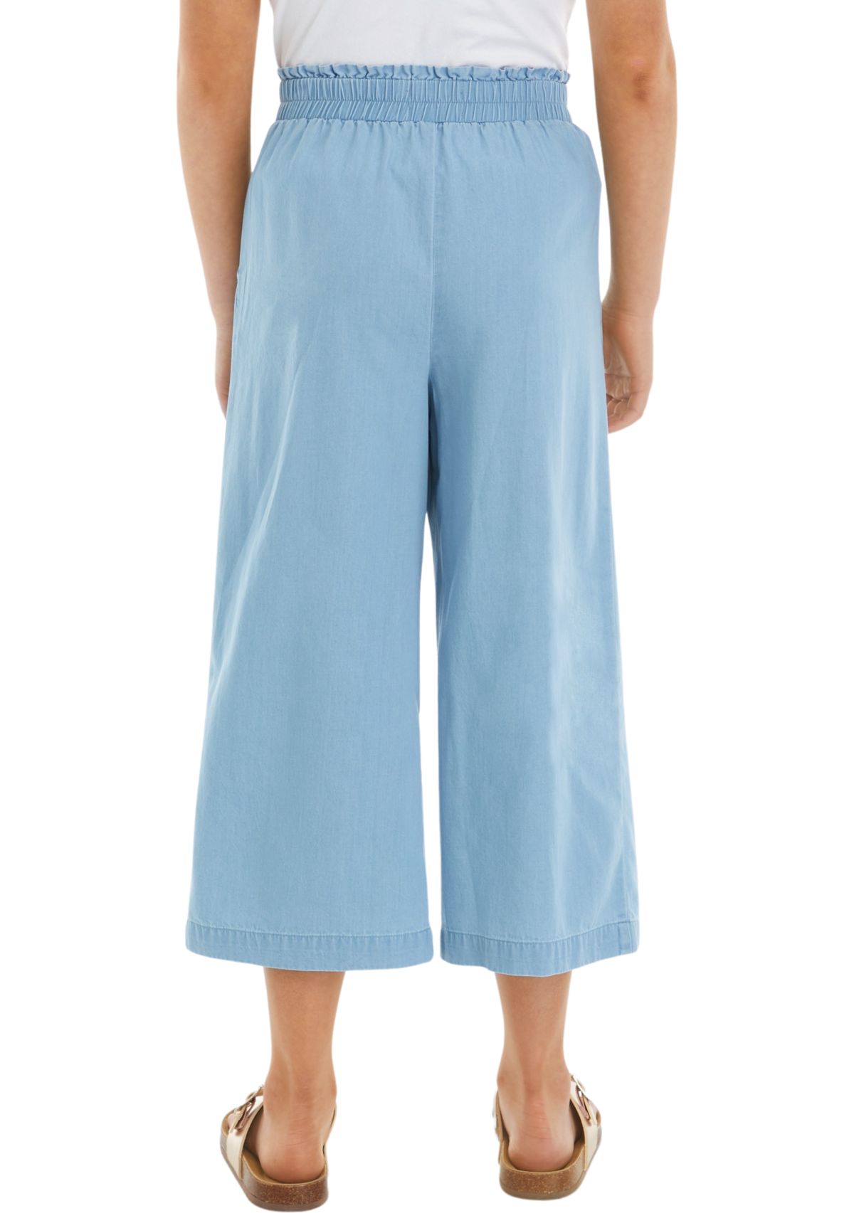 Girls 7-16 Pull On Chambray Cropped Pants