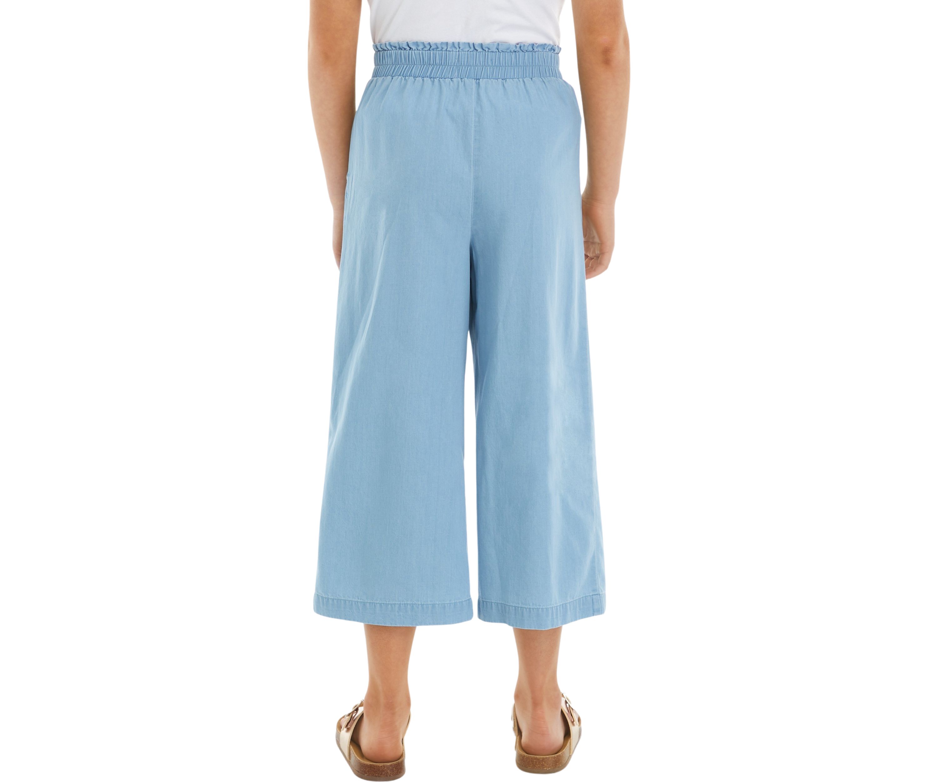Girls 7-16 Pull On Chambray Cropped Pants