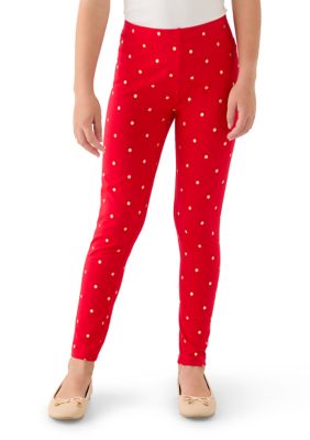 Crown & Ivy Girls 7-16 Printed Leggings, Red, XL