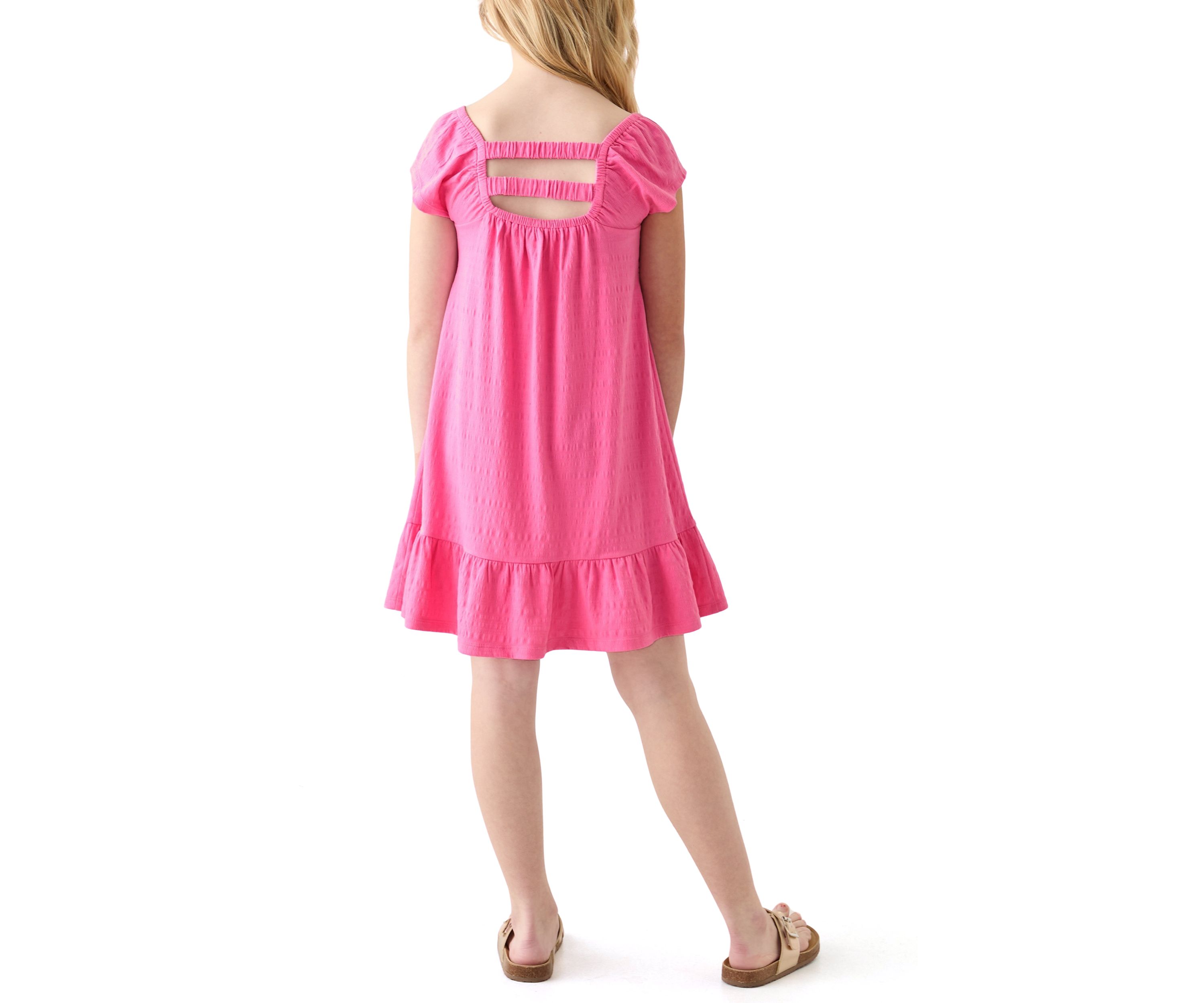 Girls 7-16 Smocked Crinkle Knit Dress