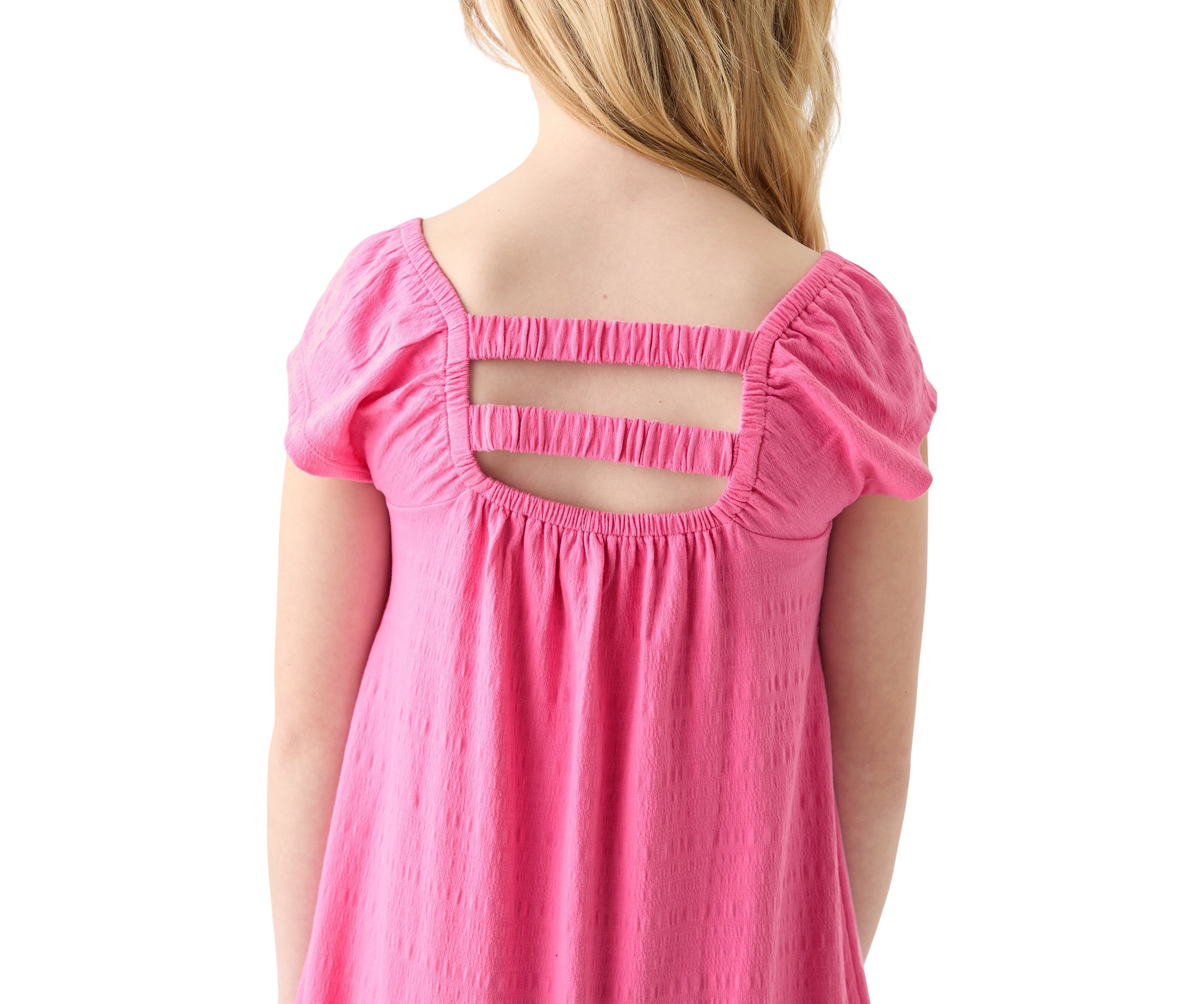 Girls 7-16 Smocked Crinkle Knit Dress