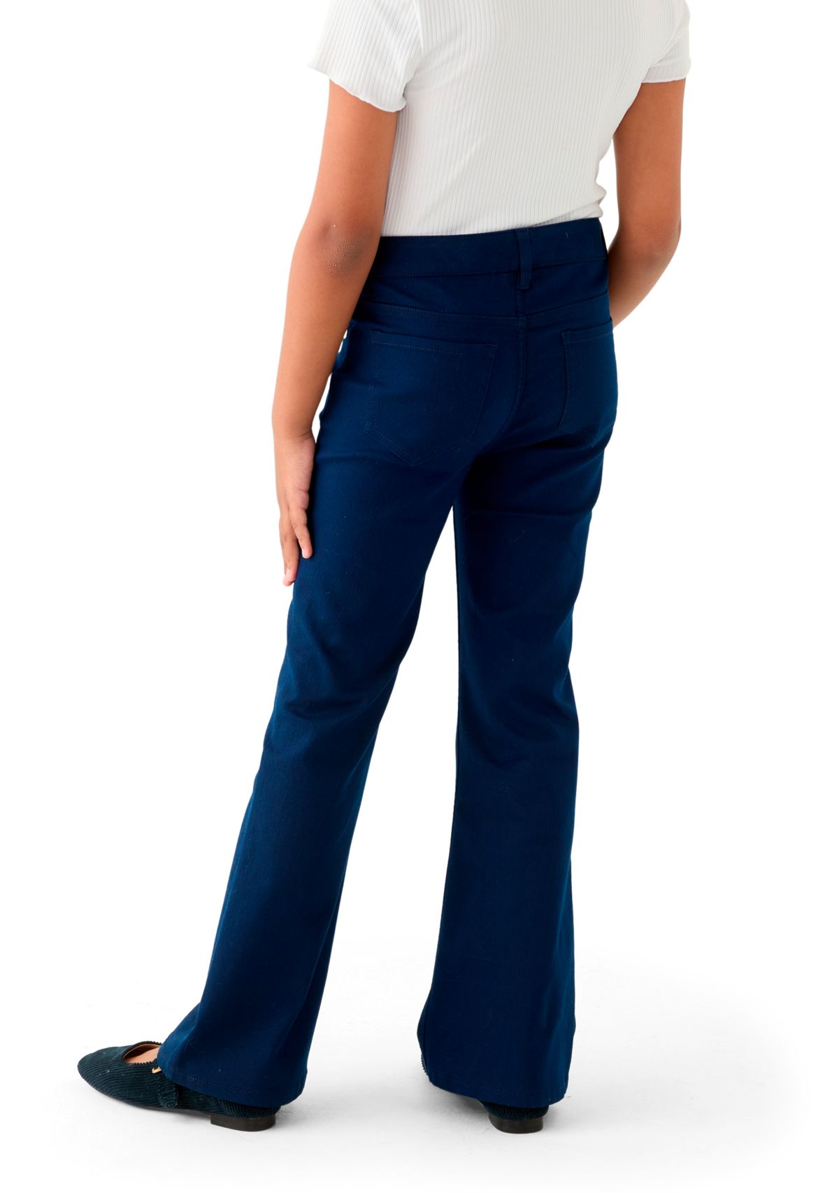 Girls 7-16 Stretch Twill 5 Pocket Flare Jeans