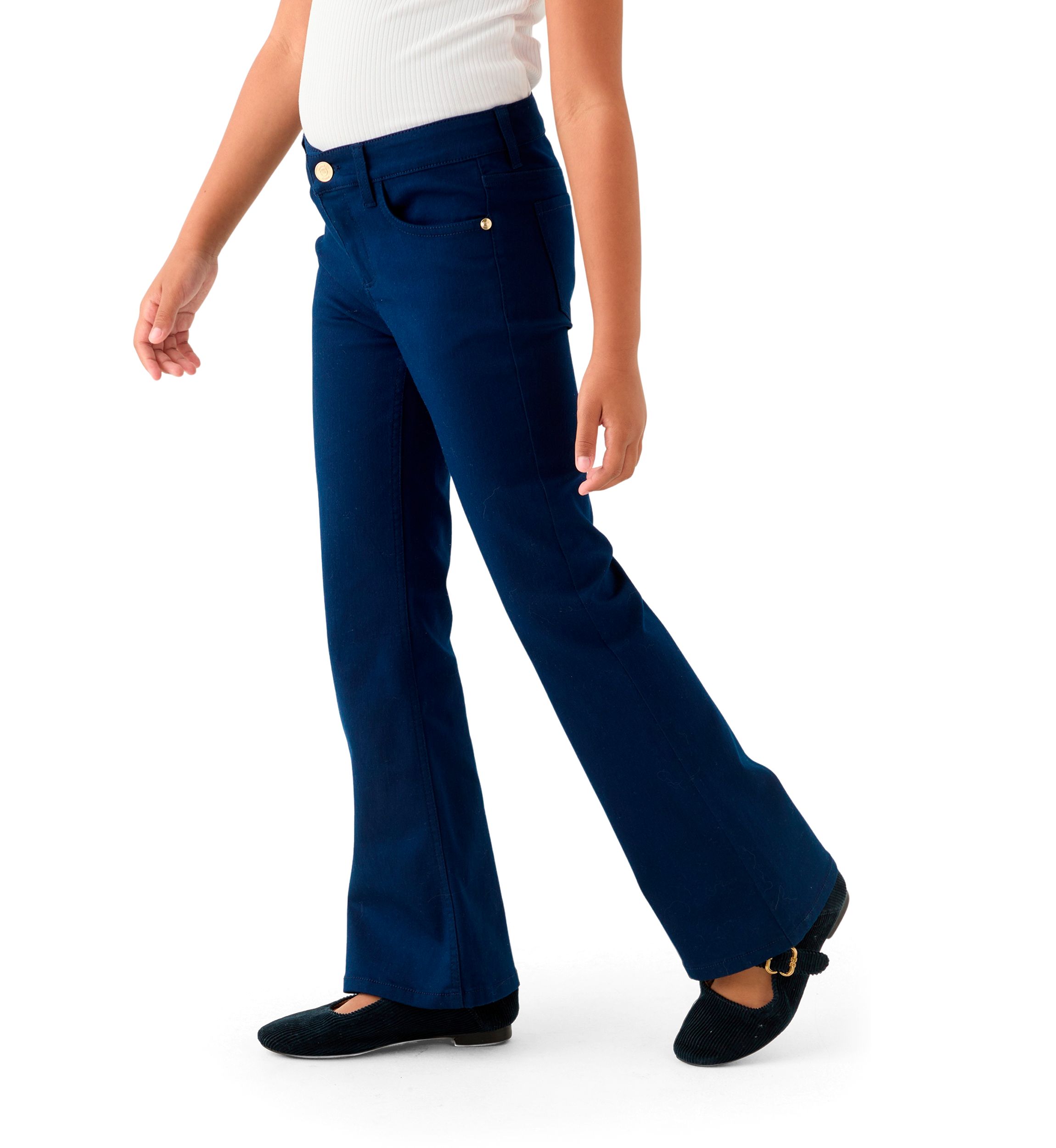 Girls 7-16 Stretch Twill 5 Pocket Flare Jeans