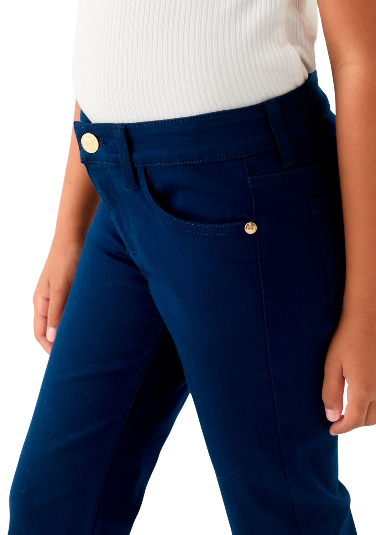 Girls 7-16 Stretch Twill 5 Pocket Flare Jeans