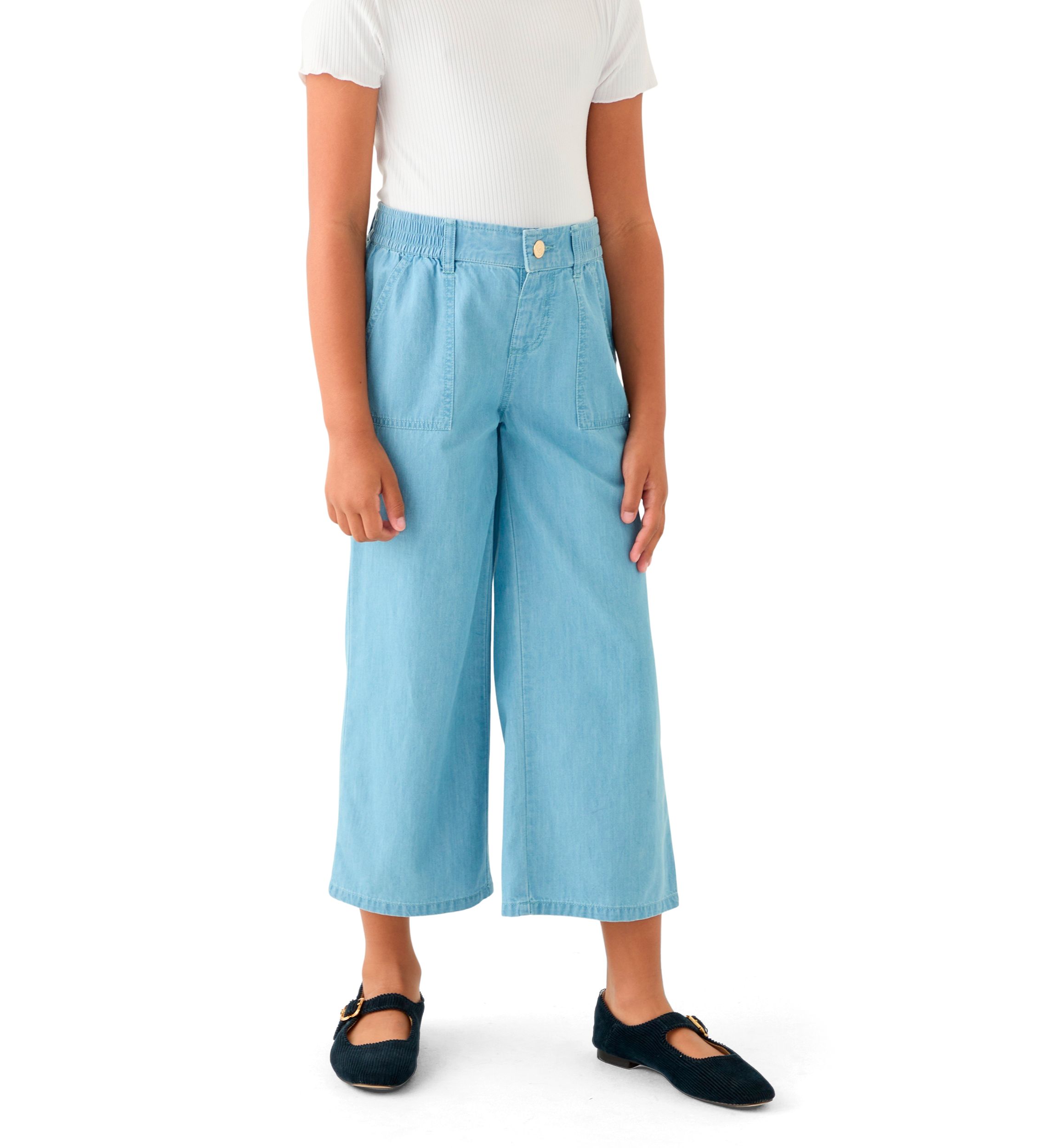Girls 7-16 Utility Chambray Crop Jeans