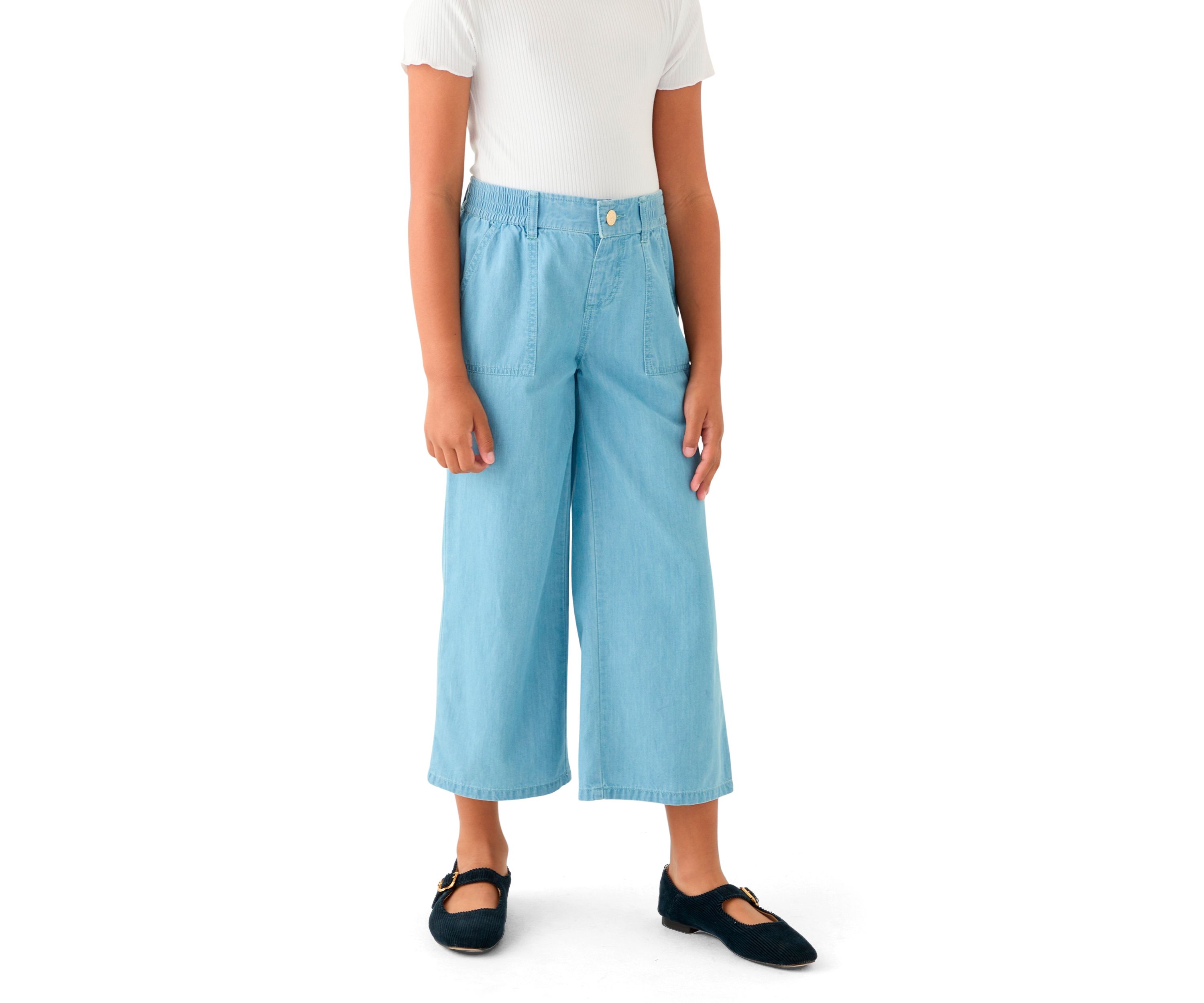 Girls 7-16 Utility Chambray Crop Jeans