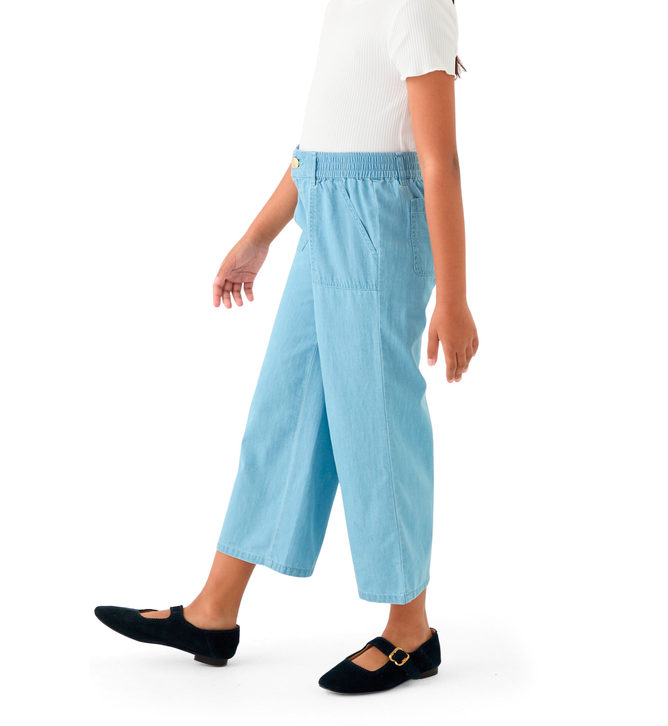Girls 7-16 Utility Chambray Crop Jeans