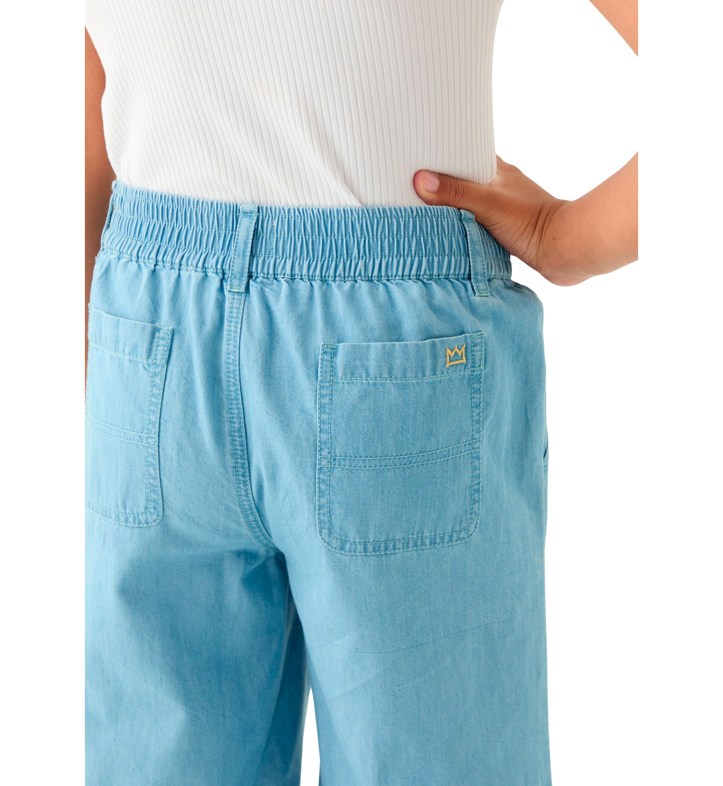 Girls 7-16 Utility Chambray Crop Jeans