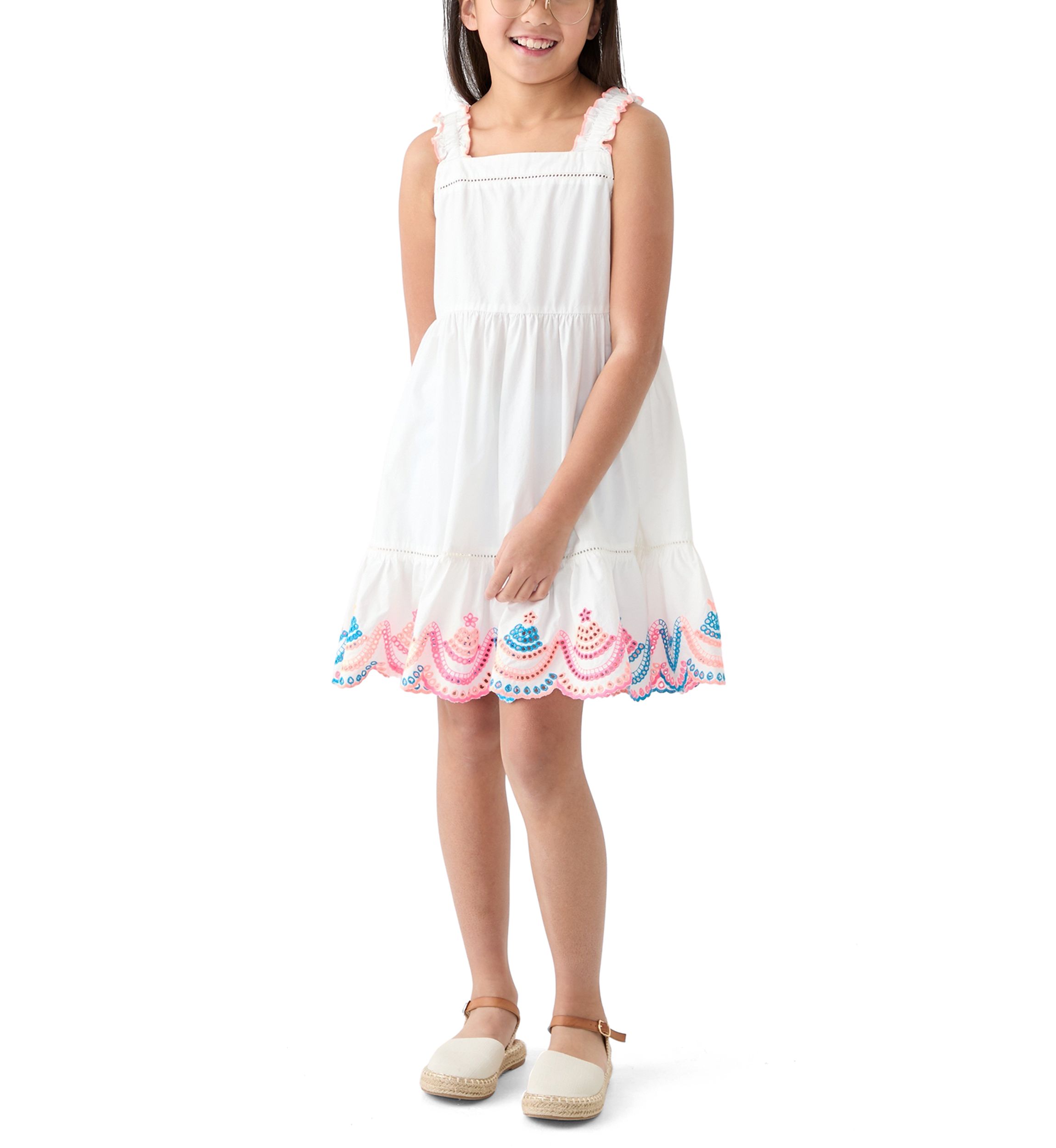 Girls 7-16 Embroidered Tank Dress
